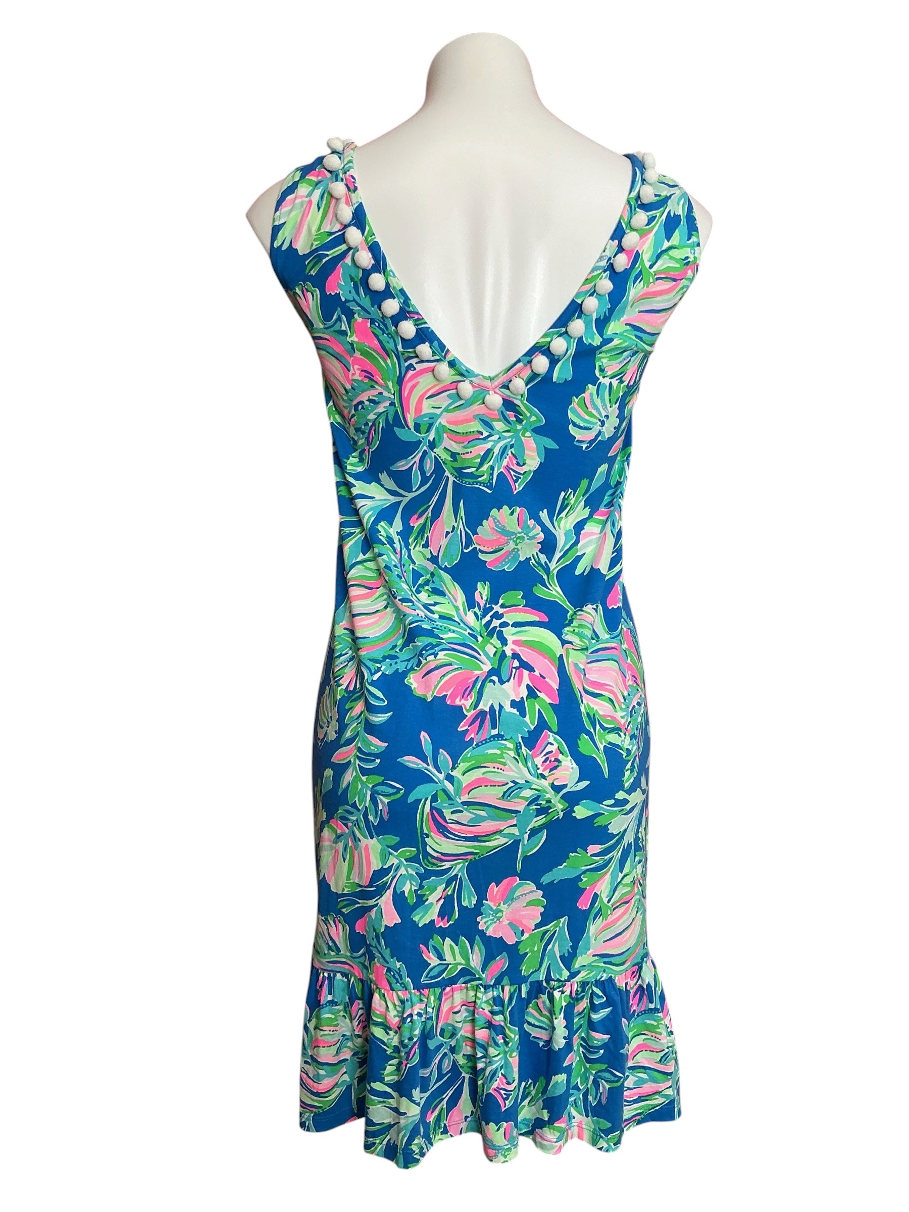 Lilly Pulitzer Camilla Swing Dress Blue Flare Fancy Fins - Size XL