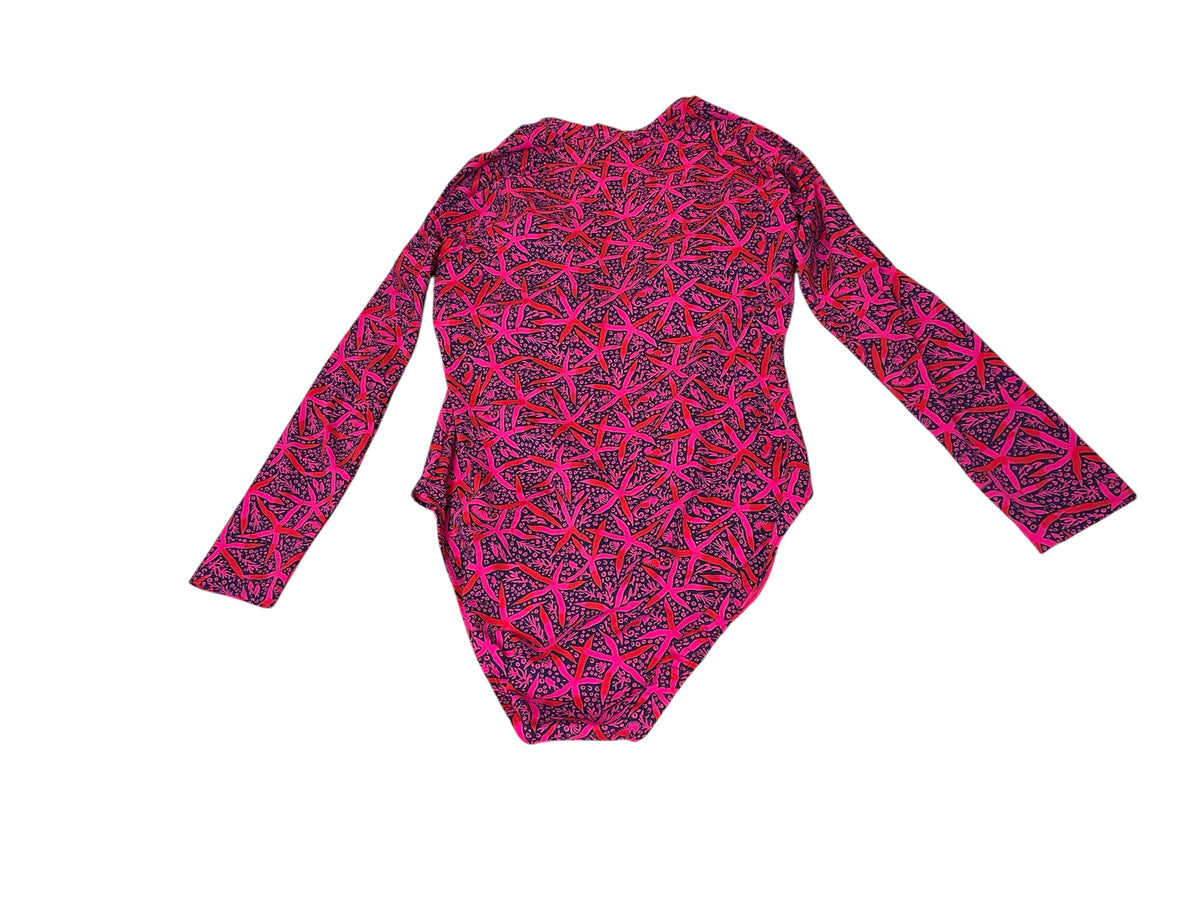 Lilly Pulitzer NWT Randee Rashguard UPF 50+ Passion Fruit Pink Star Searching - Size 14