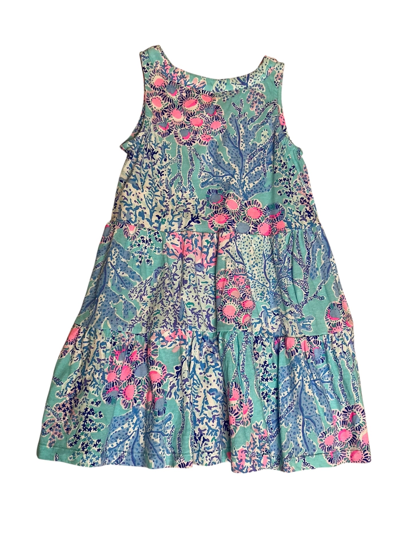 Lilly Pulitzer Girls Mini Lorina Dress Blue Ibiza Now You Sea Me - Size S