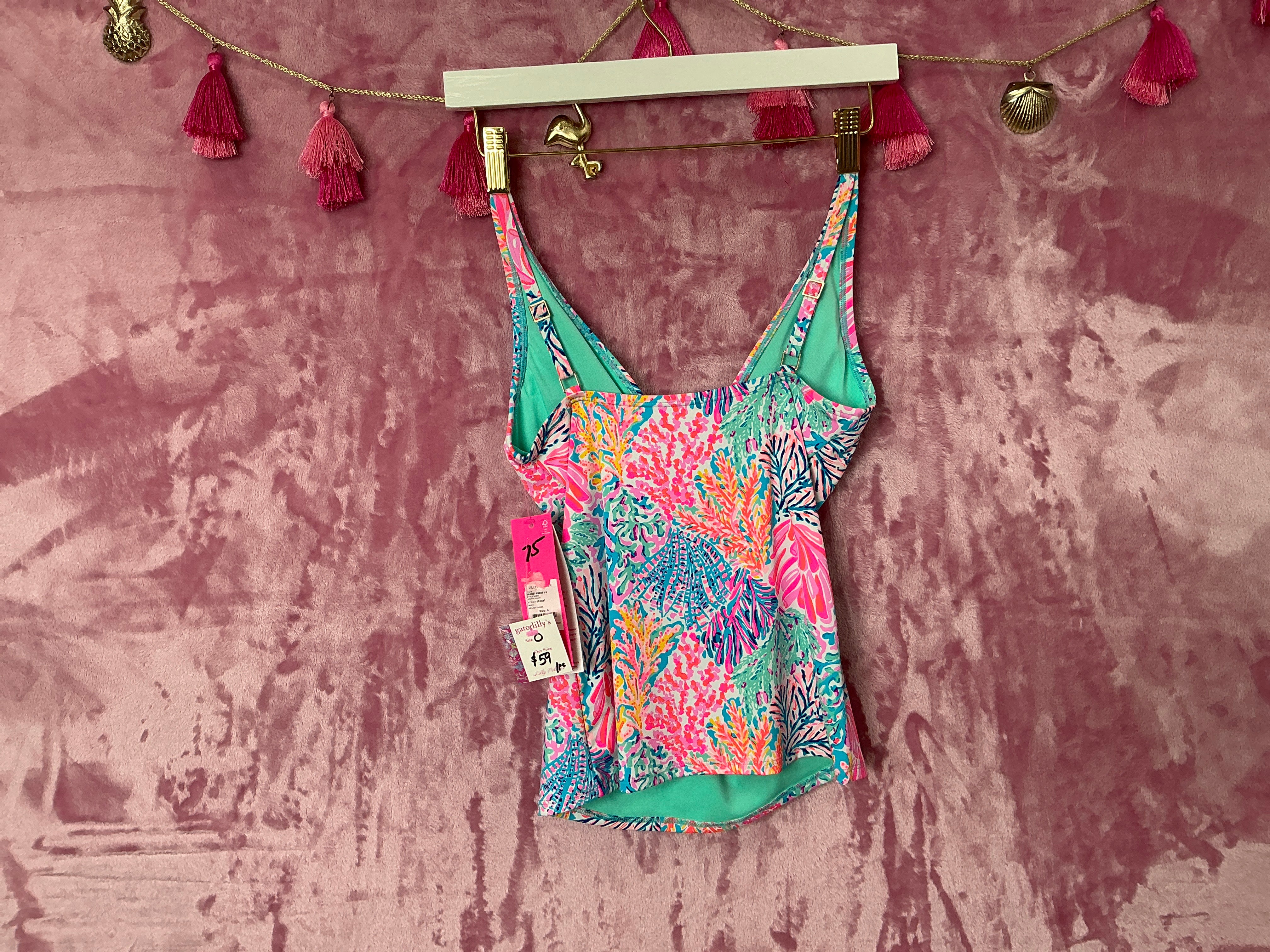 Lilly Pulitzer Tankini Top NWT - Brenta Tankini - Multi - Splash Dance - Size 0
