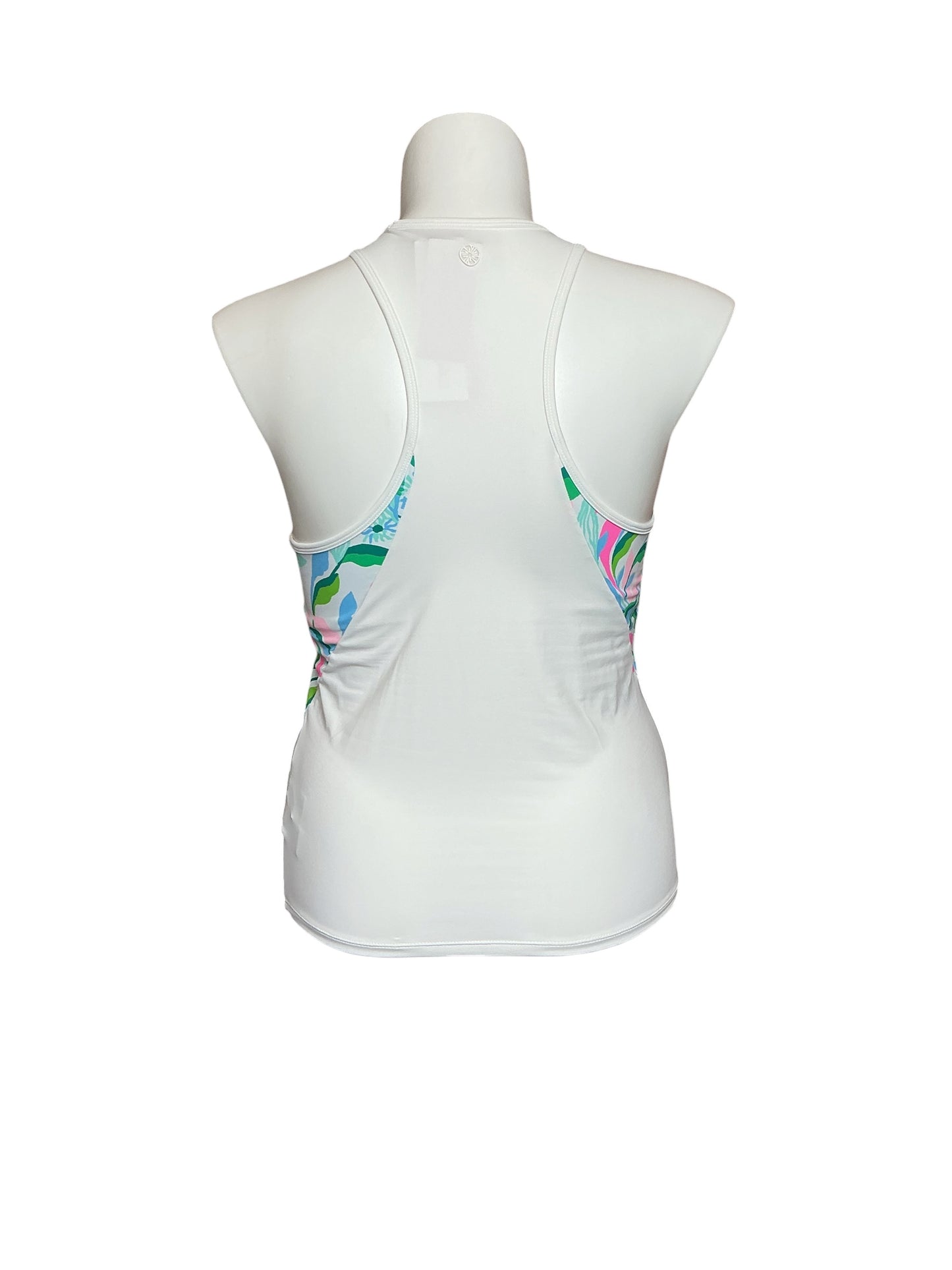 Lilly Pulitzer NWT Asana Bra Tank UPF 50+ - Resort White Holding Court - Size L