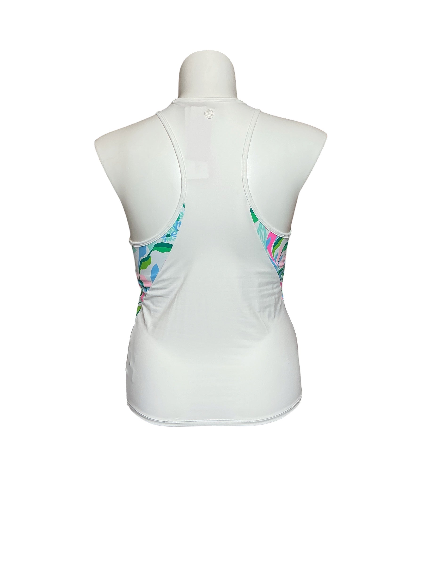 Lilly Pulitzer NWT Asana Bra Tank UPF 50+ - Resort White Holding Court - Size L