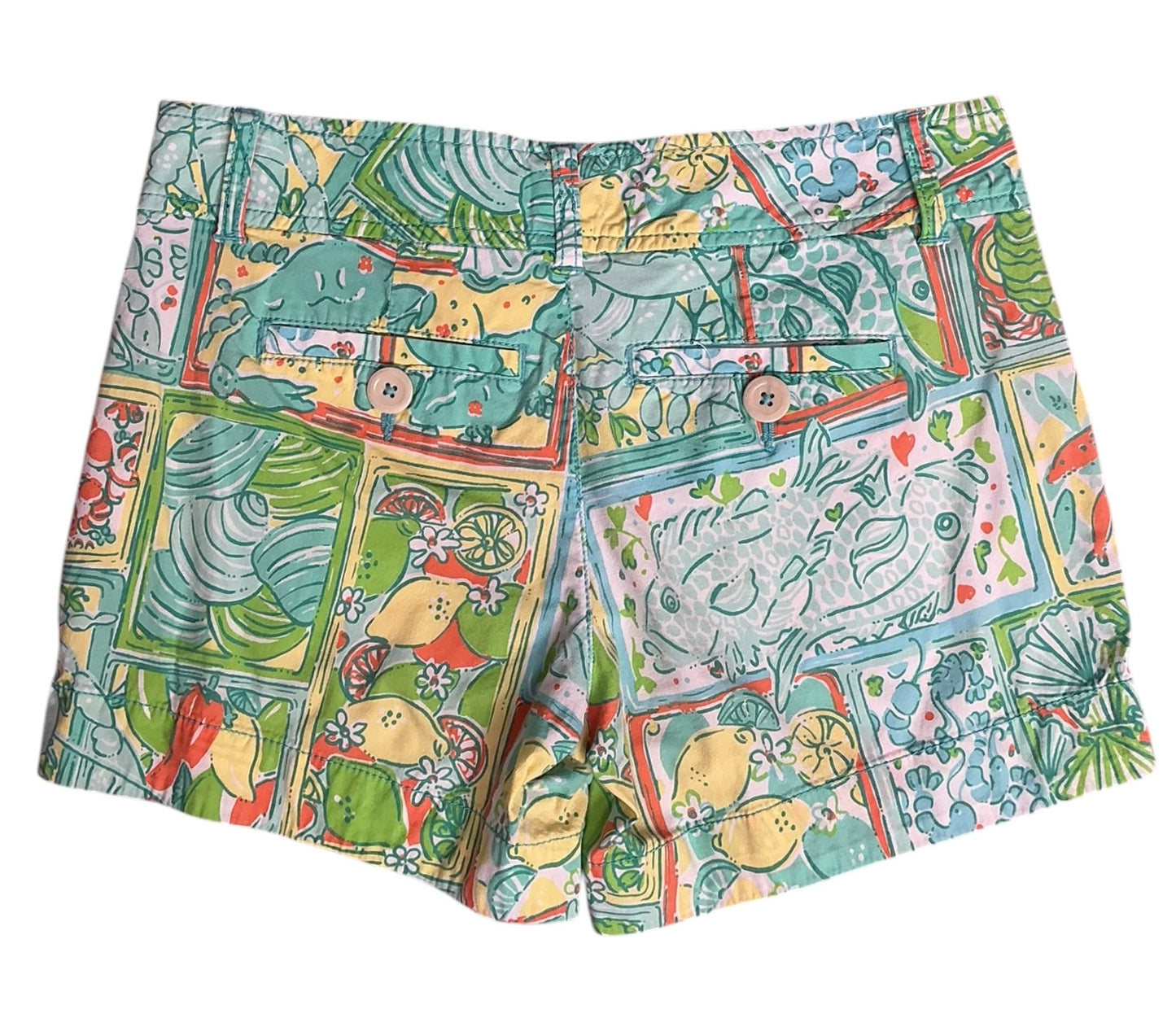 Lilly Pulitzer Callahan Mid-Rise Shorts Hot on the Vine - Size 0