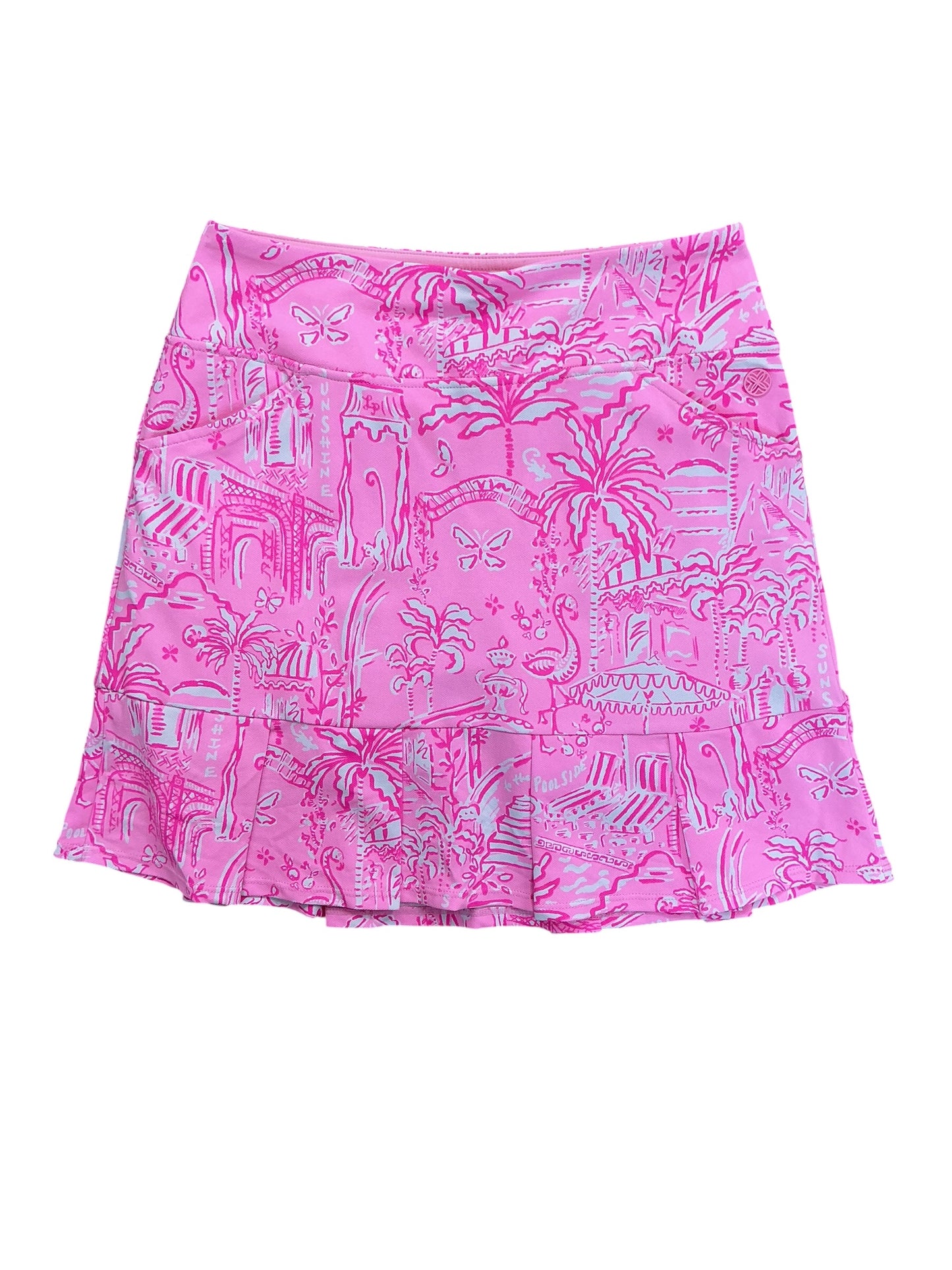 Lilly Pulitzer NWT Bessie Skort UPF 50+ Conch Shell Pink Pennys Playground - Size XS