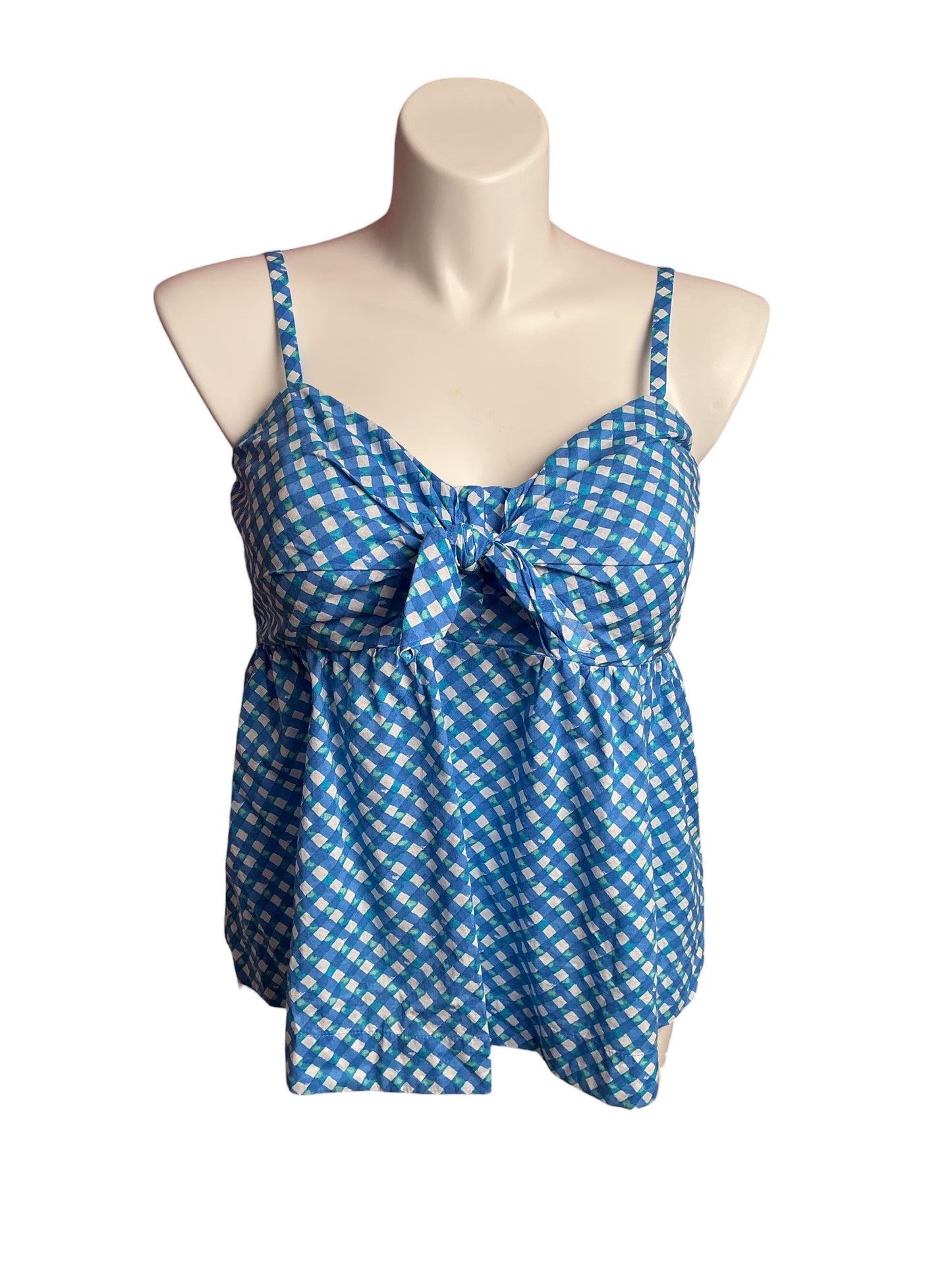 Lilly Pulitzer- Mitzi Cotton Cami Boca Blue Double Checking Size 16