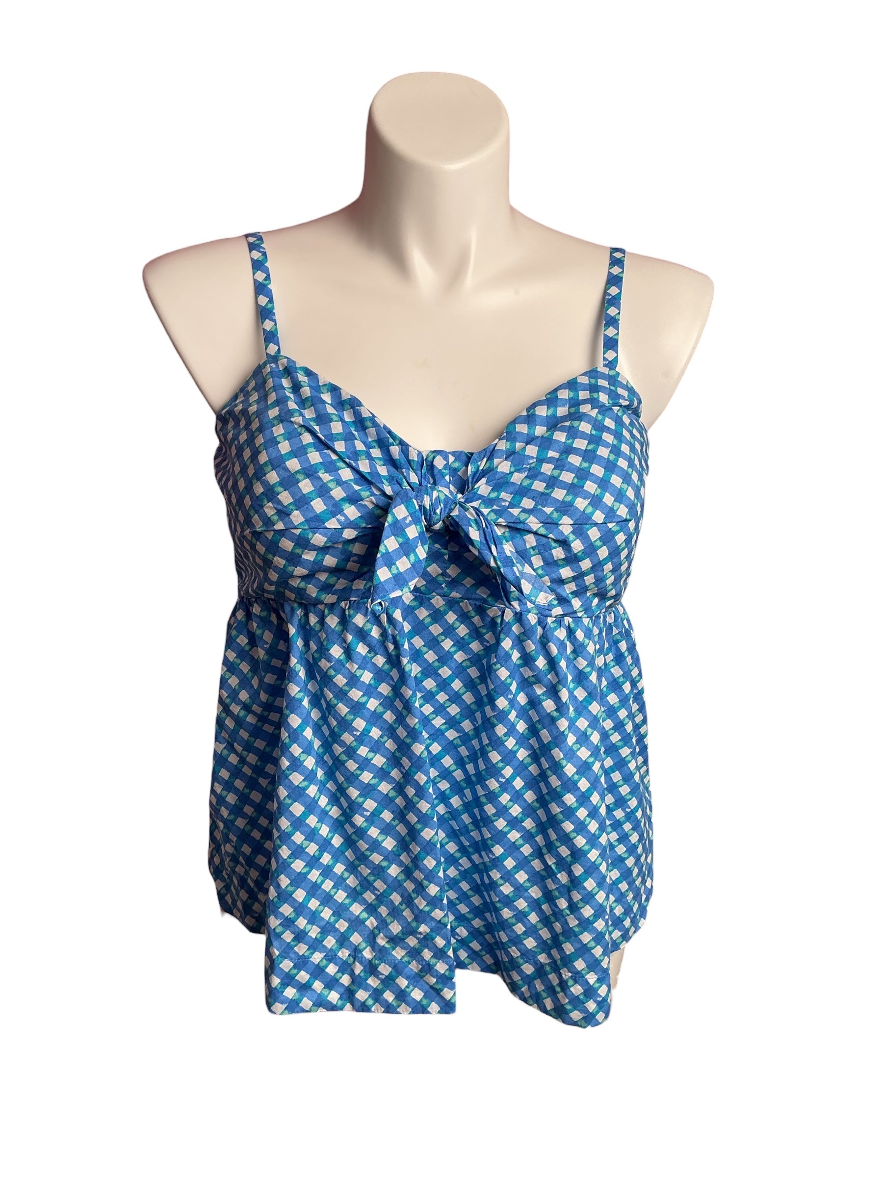 Lilly Pulitzer- Mitzi Cotton Cami Boca Blue Double Checking Size 16