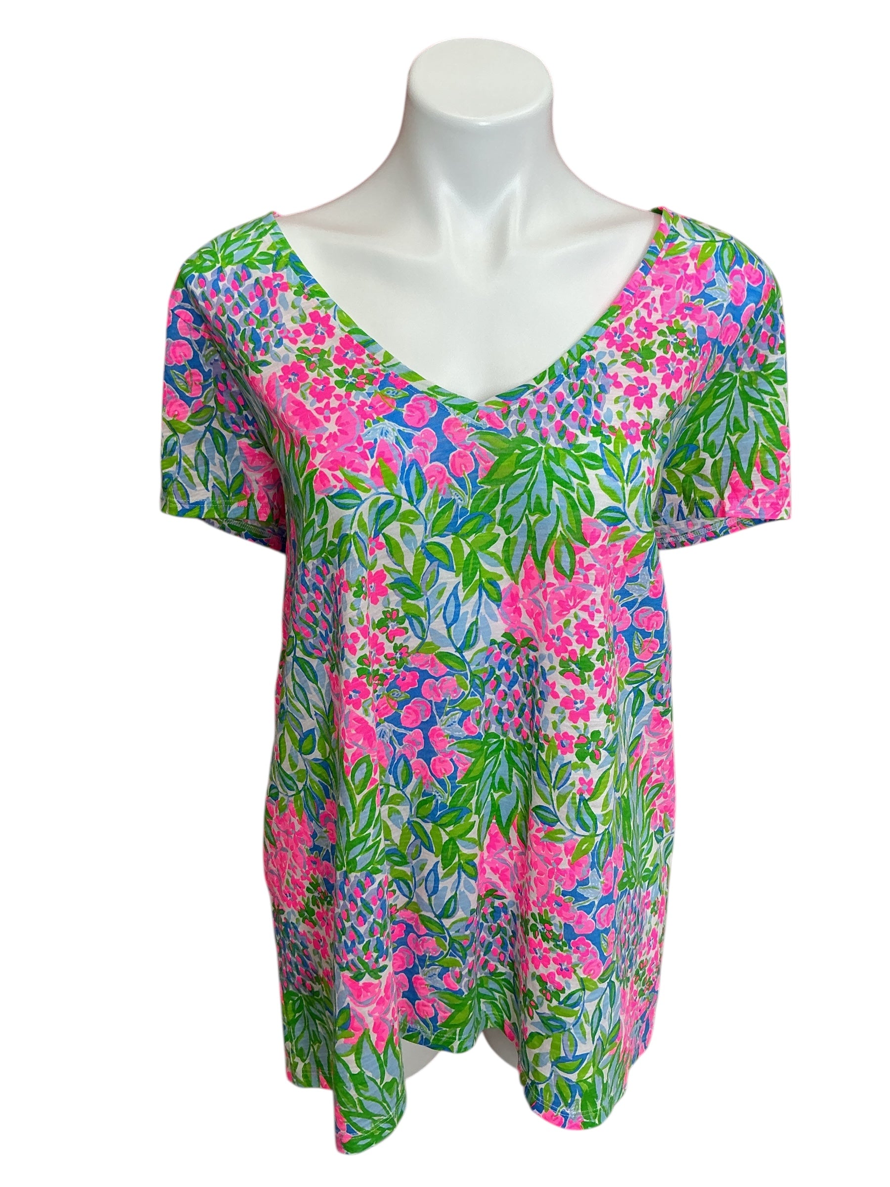 Lilly Pulitzer Etta V-Neck Top A Cherry On Top - Size XXL