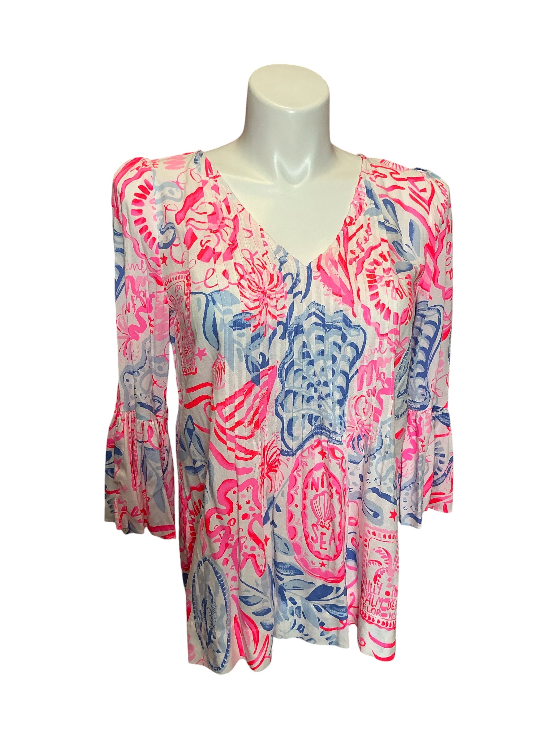 Lilly Pulitzer NWT Danika Tunic Resort White Sun Sea Sand - Size 8