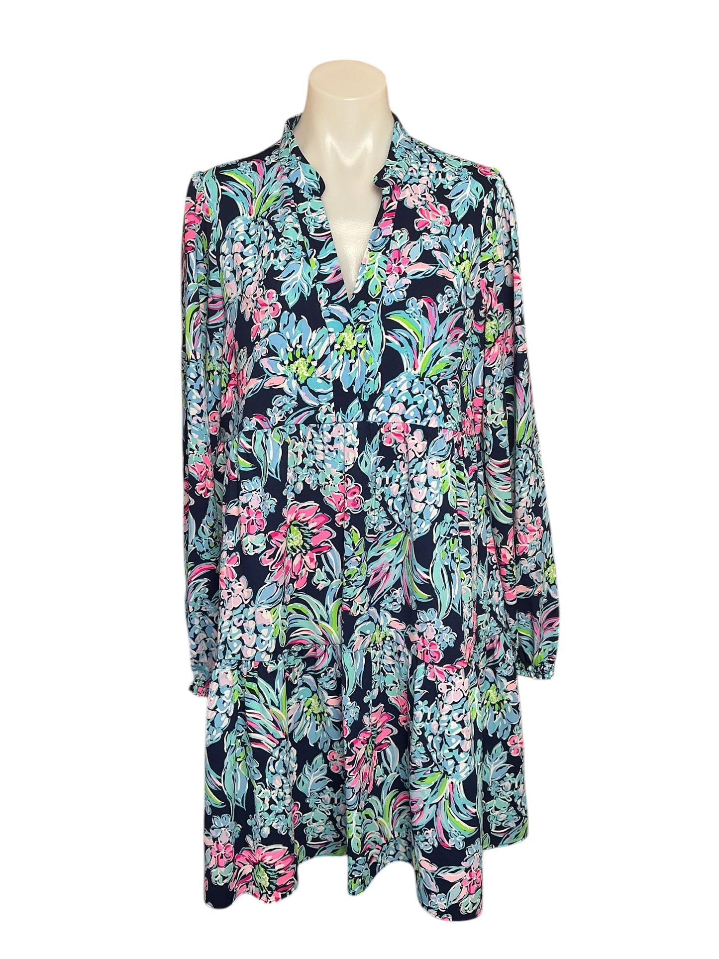 Lilly Pulitzer Winona Stretch Dress - High Tide Navy Pineapple Paradise - Size M