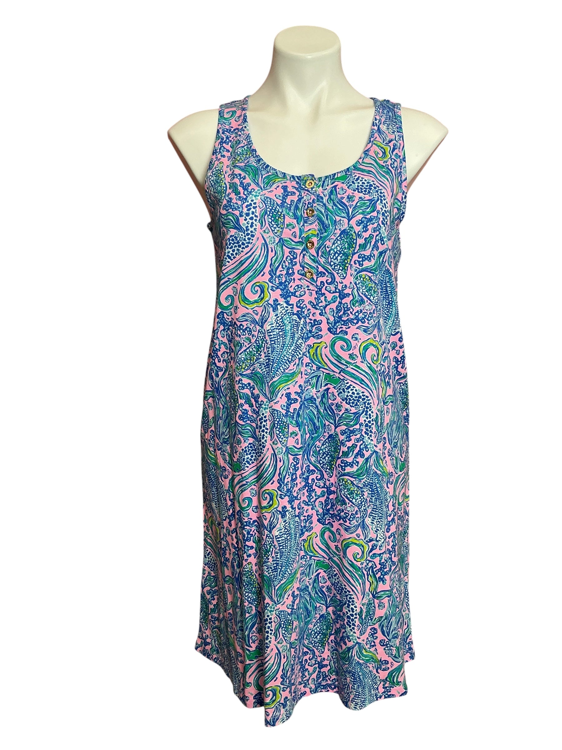 Lilly Pulitzer NWT Lena Henley Tank Dress Lilac Rose We Mermaid It - Size S