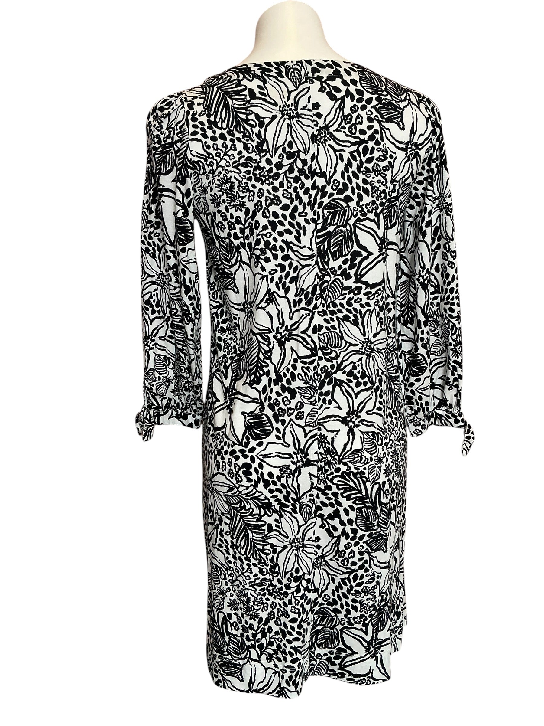 Lilly Pulitzer NWT Cath 3/4 Sleeve Dress Onyx Lots To Spot - Size S
