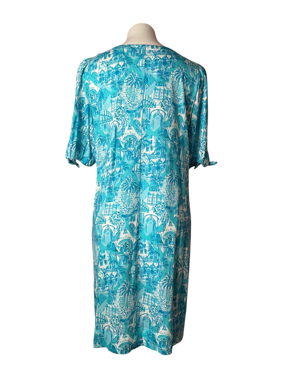 Lilly Pulitzer Easley T-Shirt Dress Amalfi Blue Sunny State Of Mind - Size L