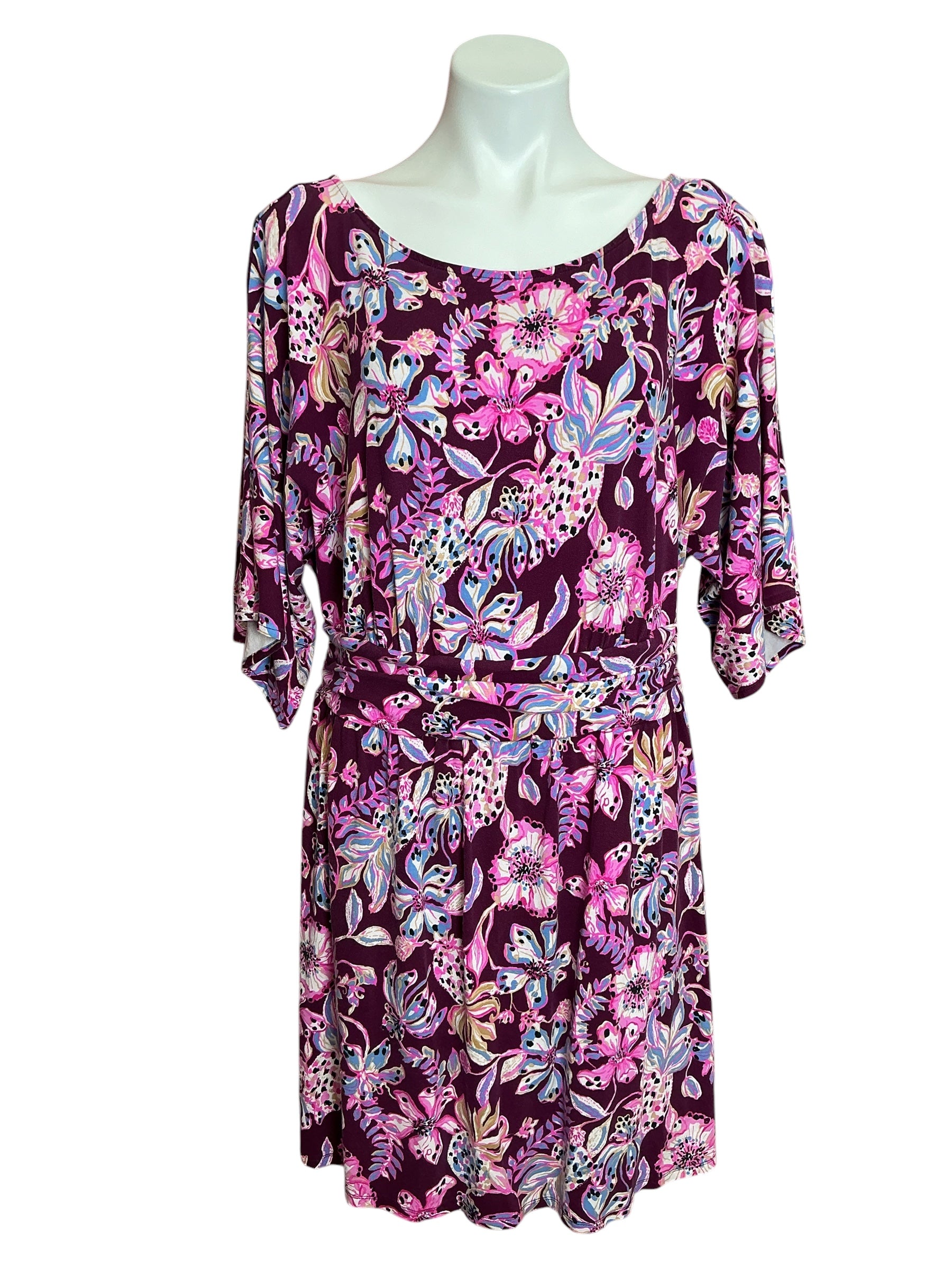 Lilly Pulitzer Parigi Boat Neck Romper Amarena Cherry Tropical Twist - Size XL