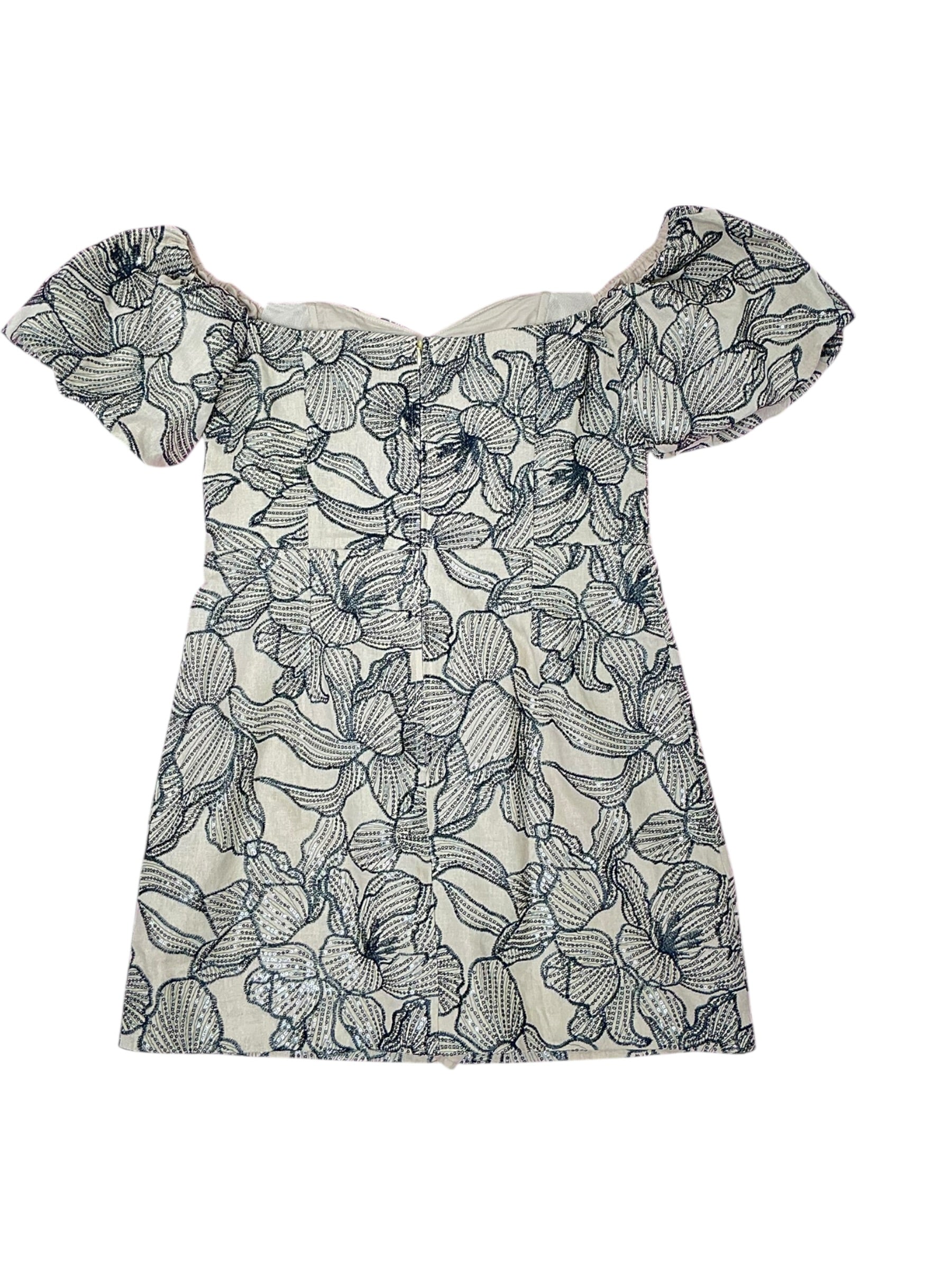 Lilly Pulitzer Nanci Skirted Romper - Wicker Tan Embroidered Sequin - Size 12