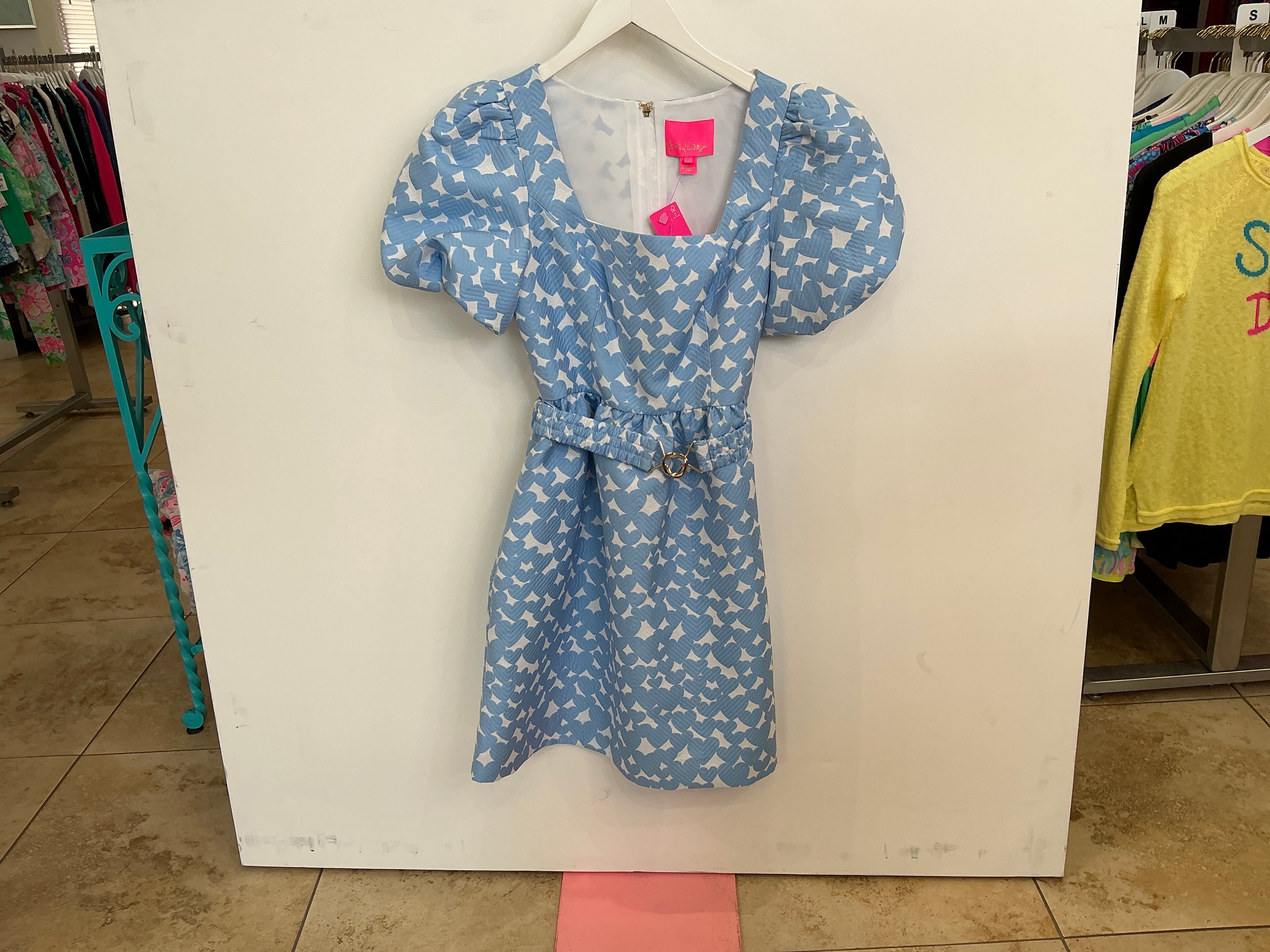 Lilly Pulitzer Kasslyn Elbow Sleeve J Bon Bon Blue All Heart Jacquard - Size 0