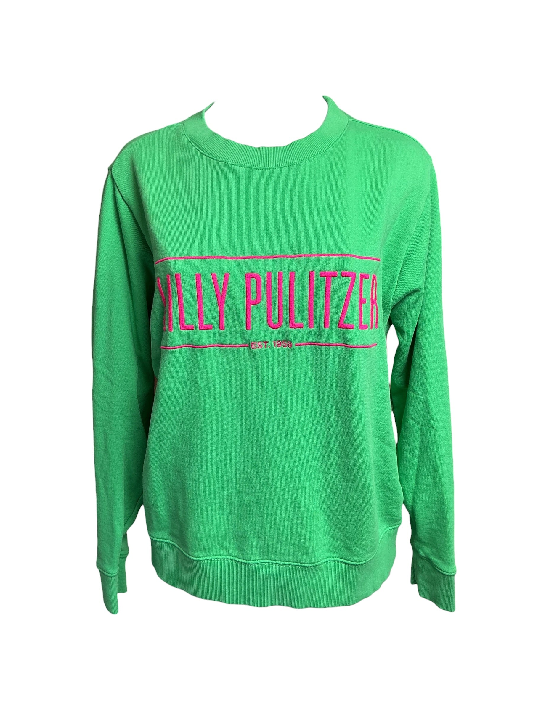 Lilly Pulitzer Ballad Long Sleeve Sweatshirt - Spearmint Beach Comber Terry - Size S