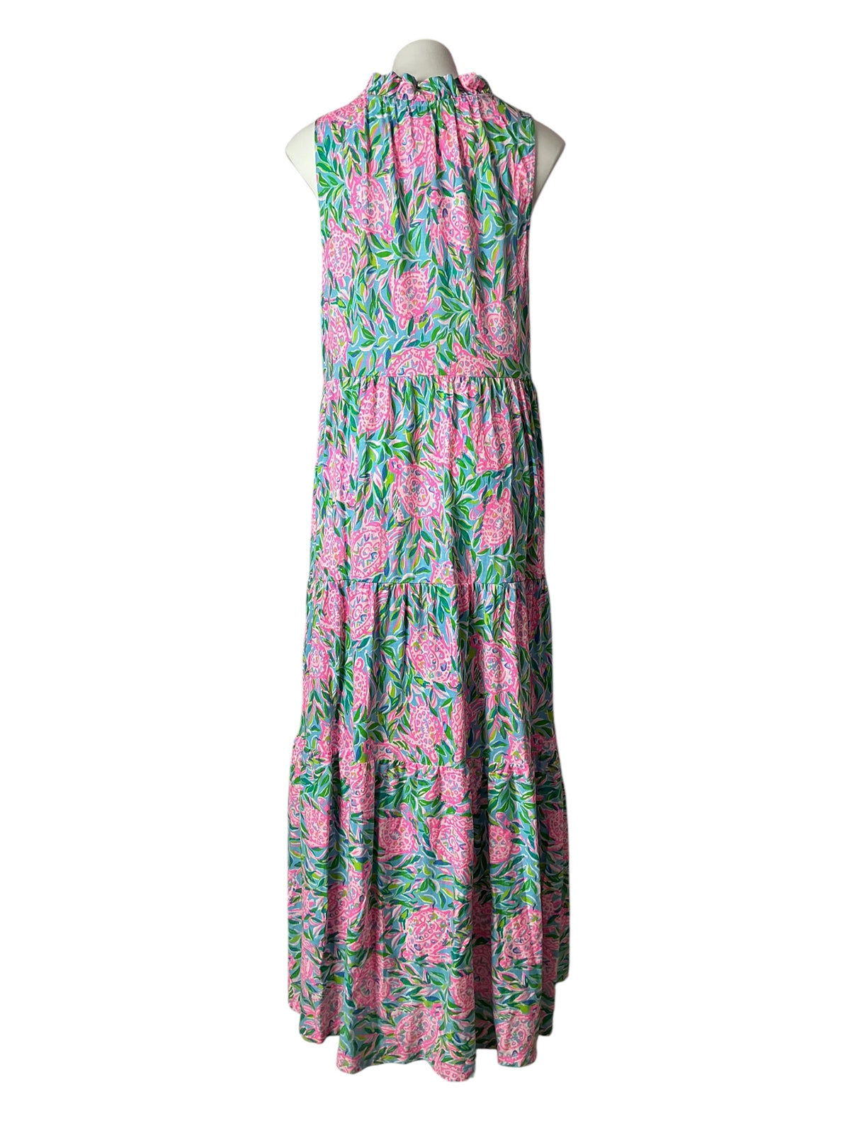 Lilly Pulitzer Malone Maxi Dress Frenchie Blue Turtley In Love - Size L