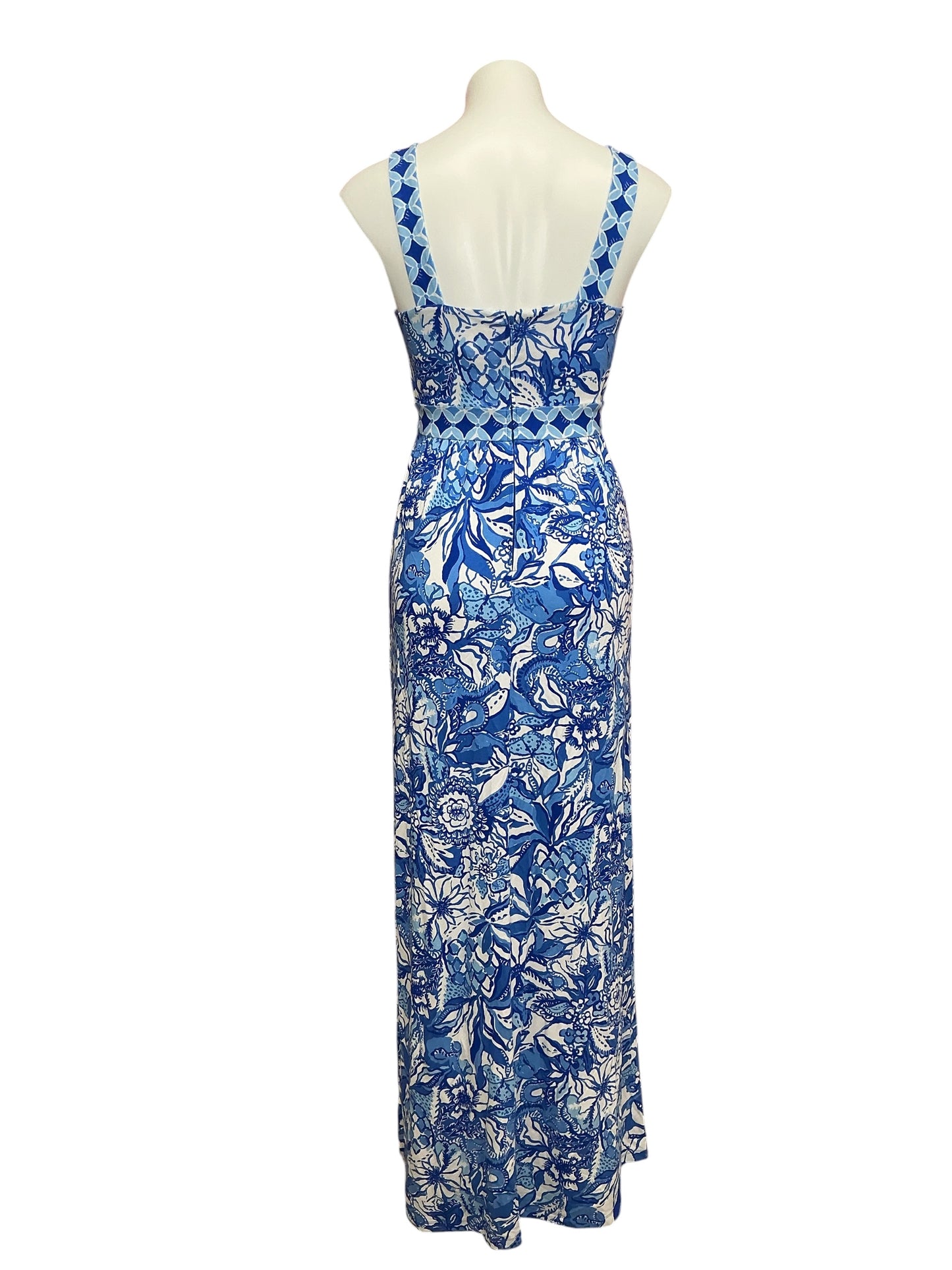 Lilly Pulitzer NWT Serena V Neck Maxi Dress Blue Tang Flocking Fabulou –  Gatorlillys