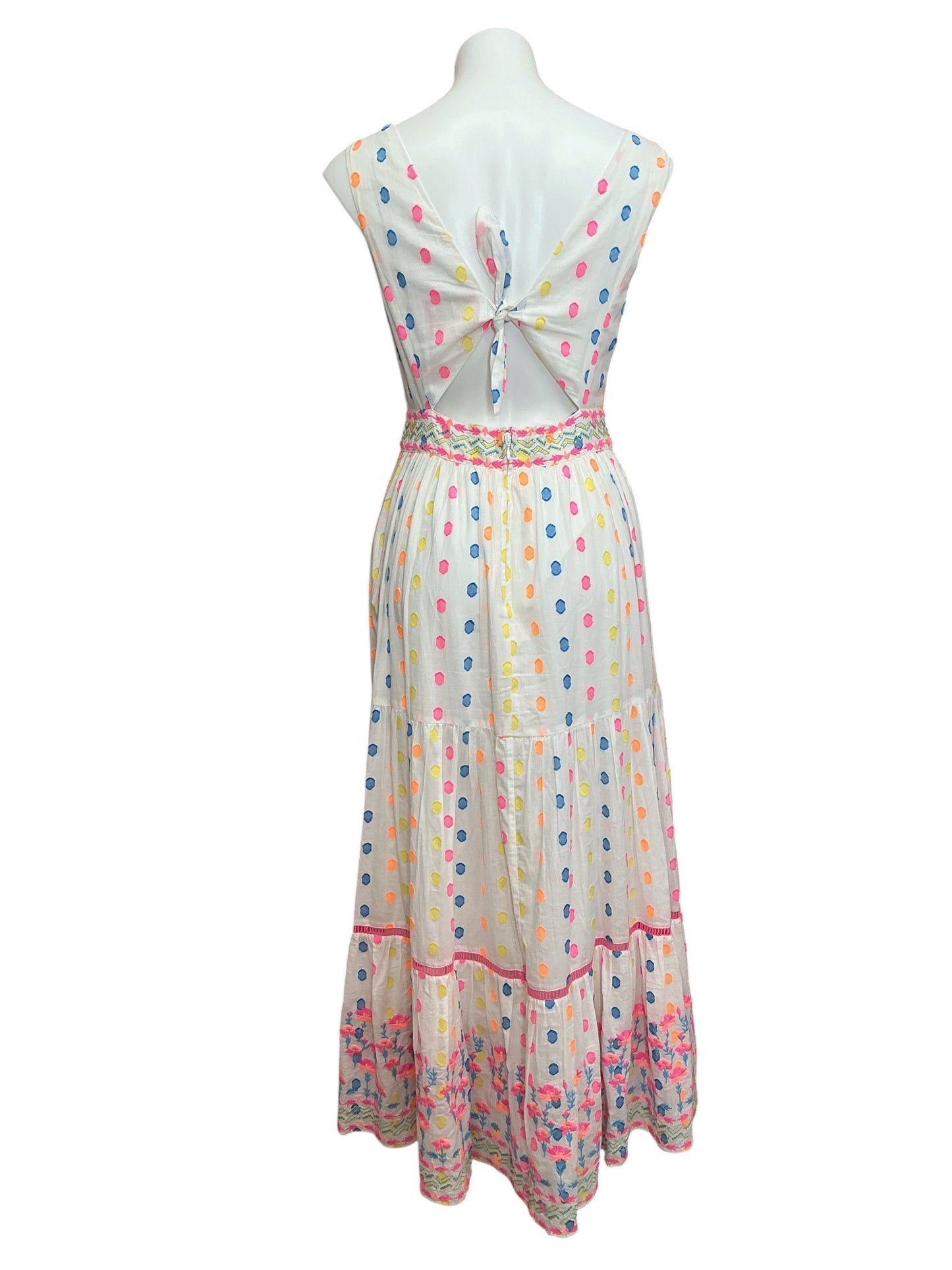 Lilly Pulitzer Charleen Maxi Dress Multi Tropical Dot Clip - Size 4