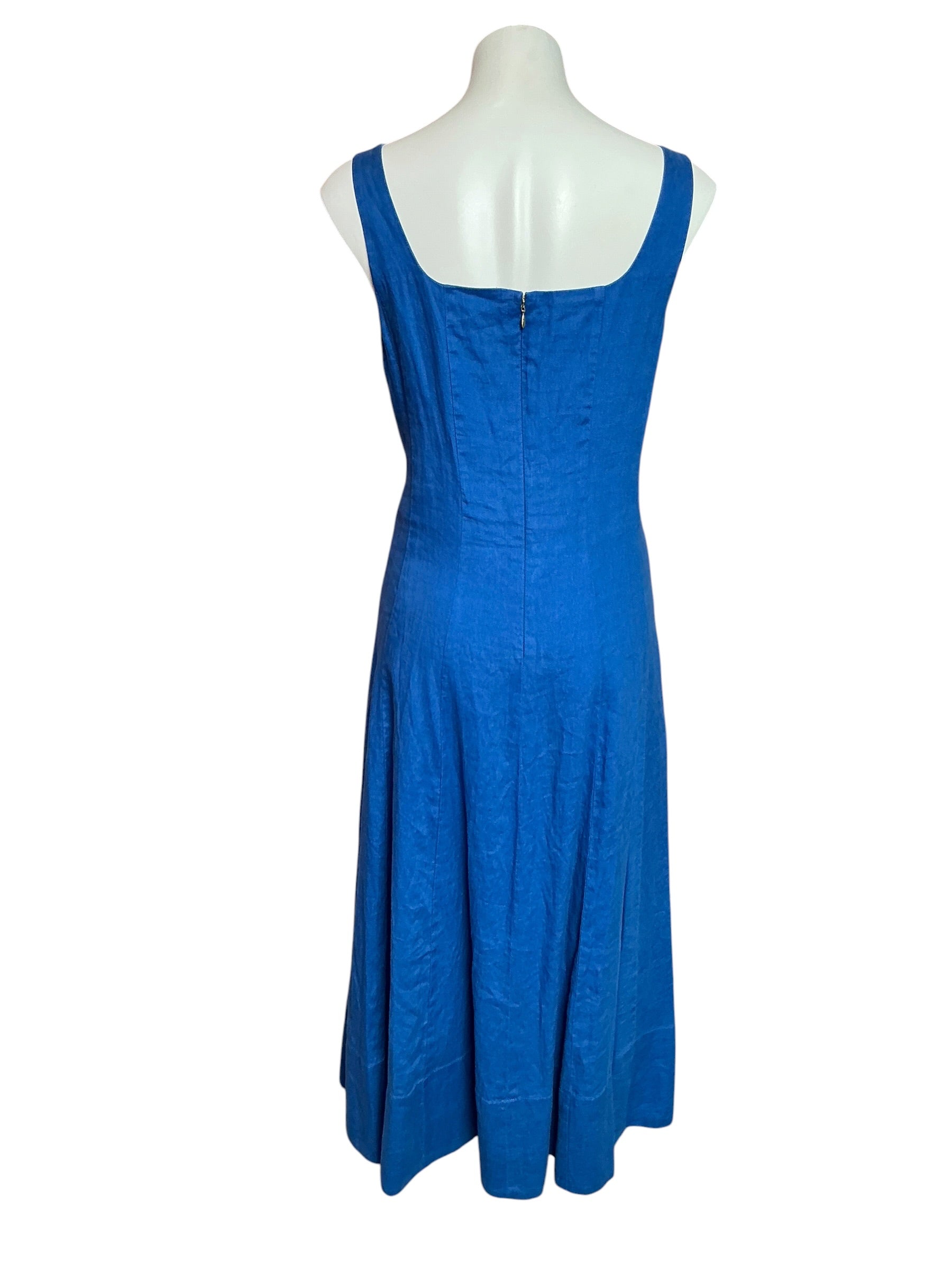 Lilly Pulitzer Calina Linen Midi Dress Barton Blue - Size 10