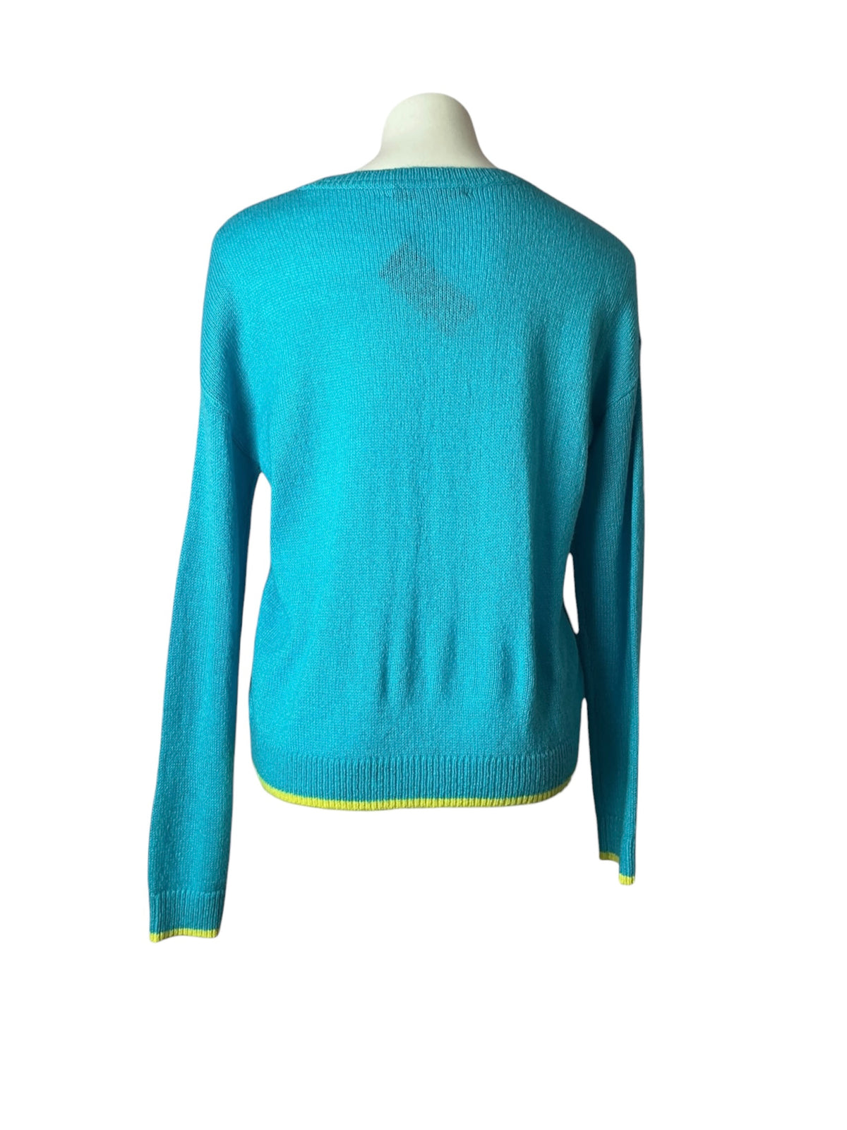 Lilly Pulitzer Charlton Sweater Turquoise Oasis Bright Chainstitch - Size M