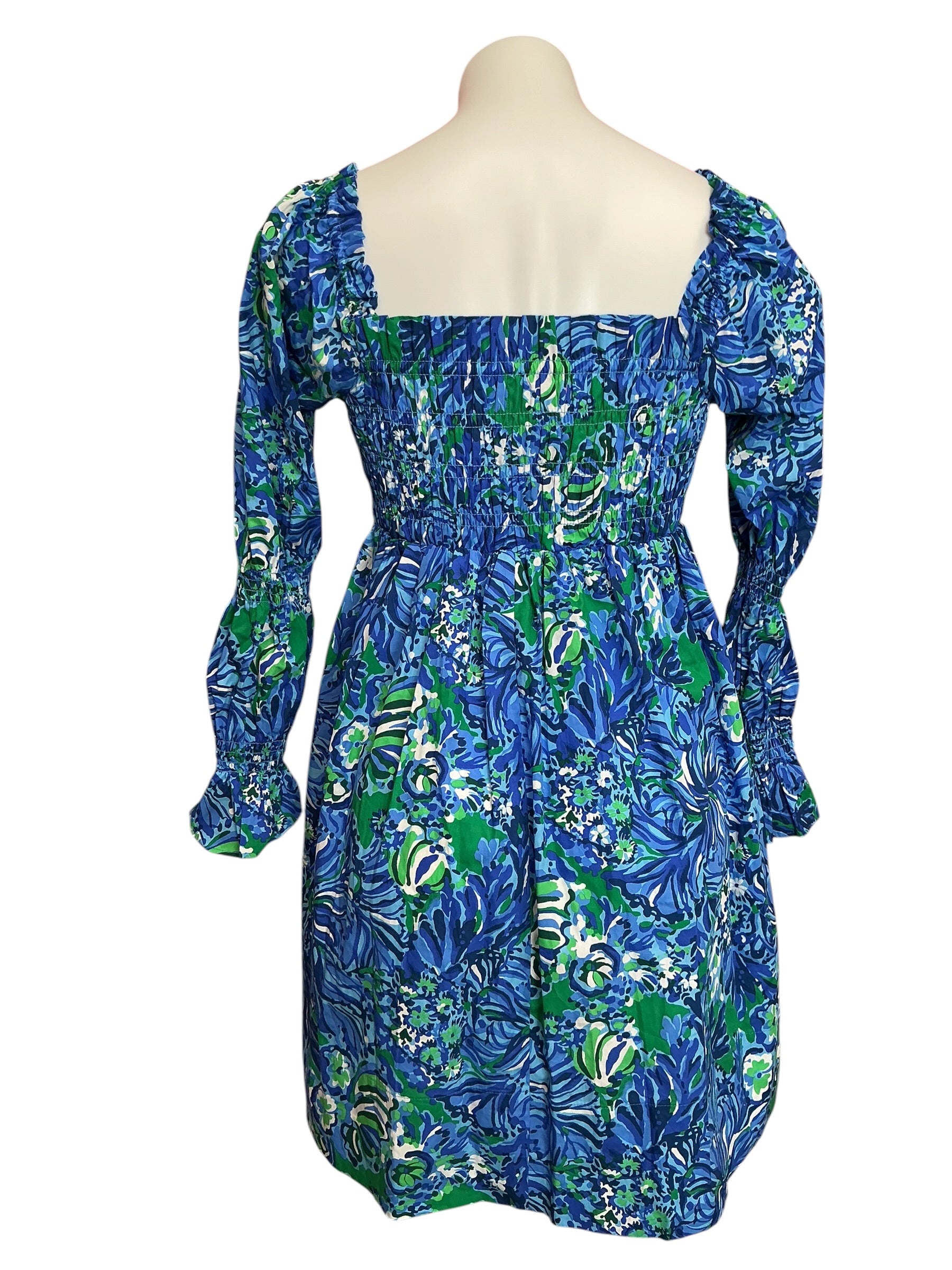 Lilly Pulitzer Beyonca Babydoll Dress Abaco Blue In Turtle Awe - Size XS