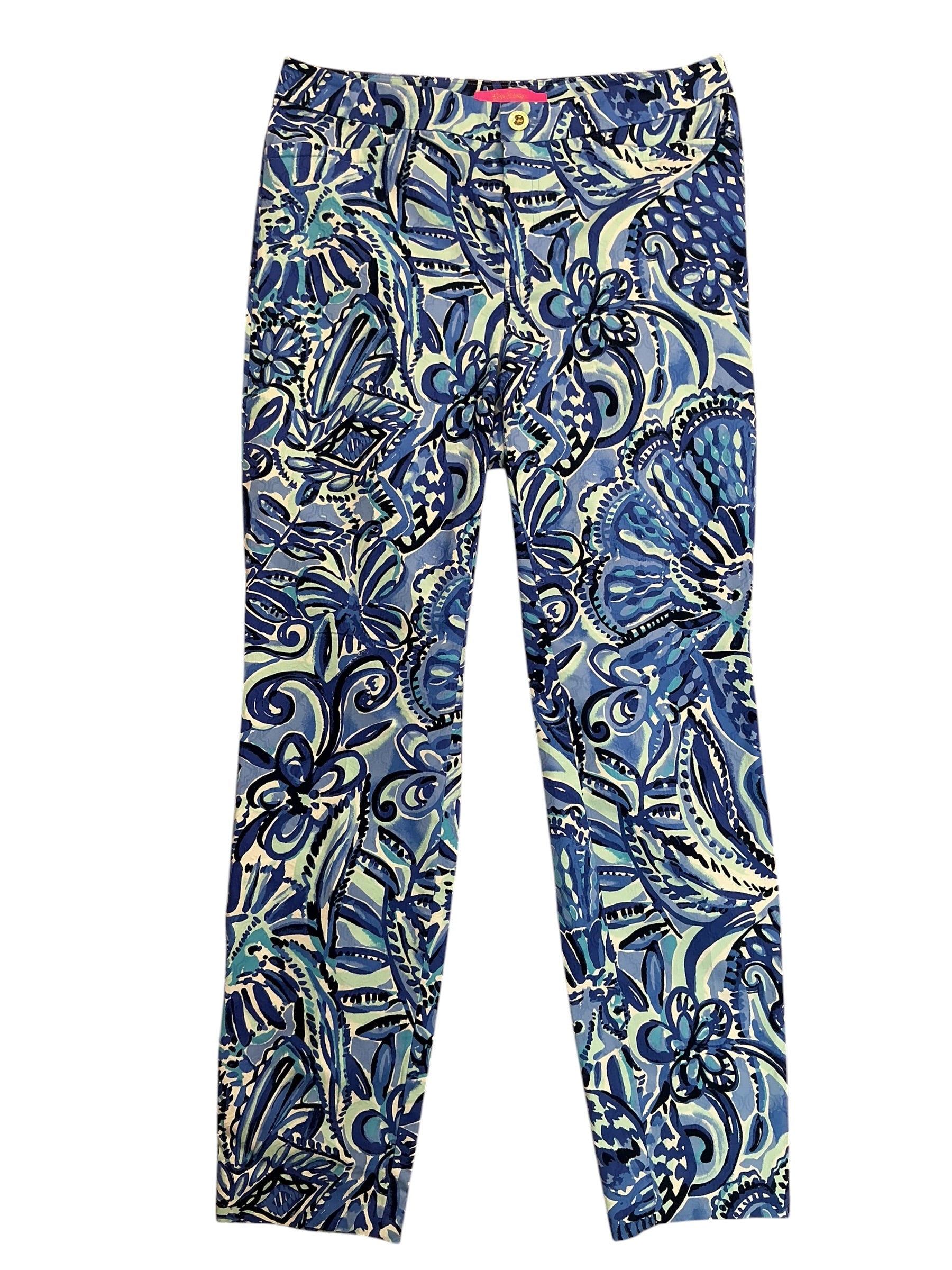Lilly Pulitzer Kelly Skinny Ankle Pants Iris Blue Zanzibar Zoo - Size 6