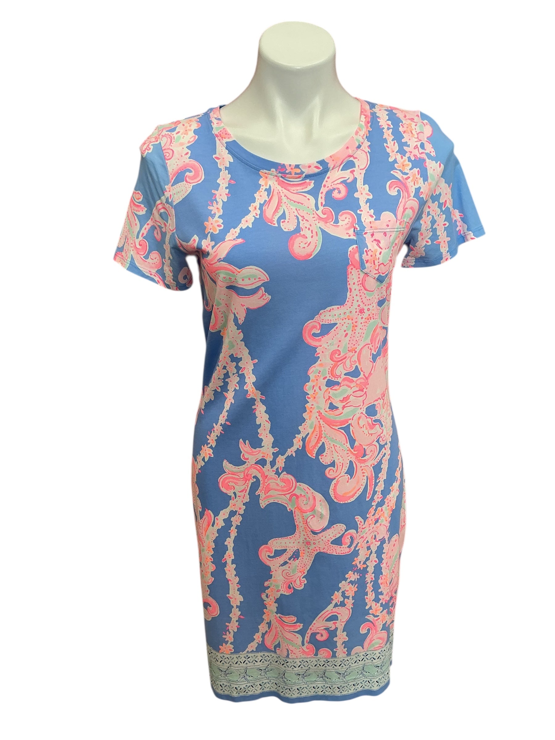 Lilly Pulitzer Declan Dress Blue Peri Go With The Flow - Size M