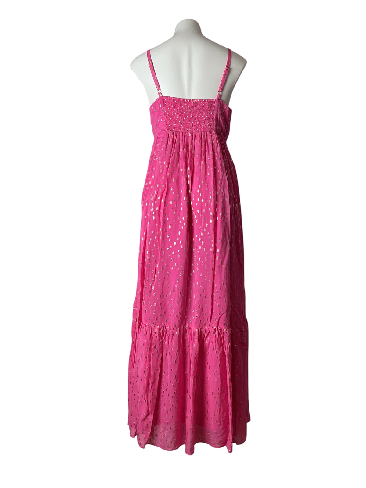 Lilly Pulitzer Hiedi Maxi Dress Aura Pink Viscose Metallic - Size 10