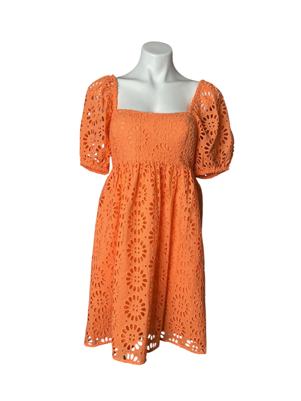 Lilly Pulitzer Kay Babydoll Dress - Cantaloupe Oversized Pinwheel Eyelet - Size 2