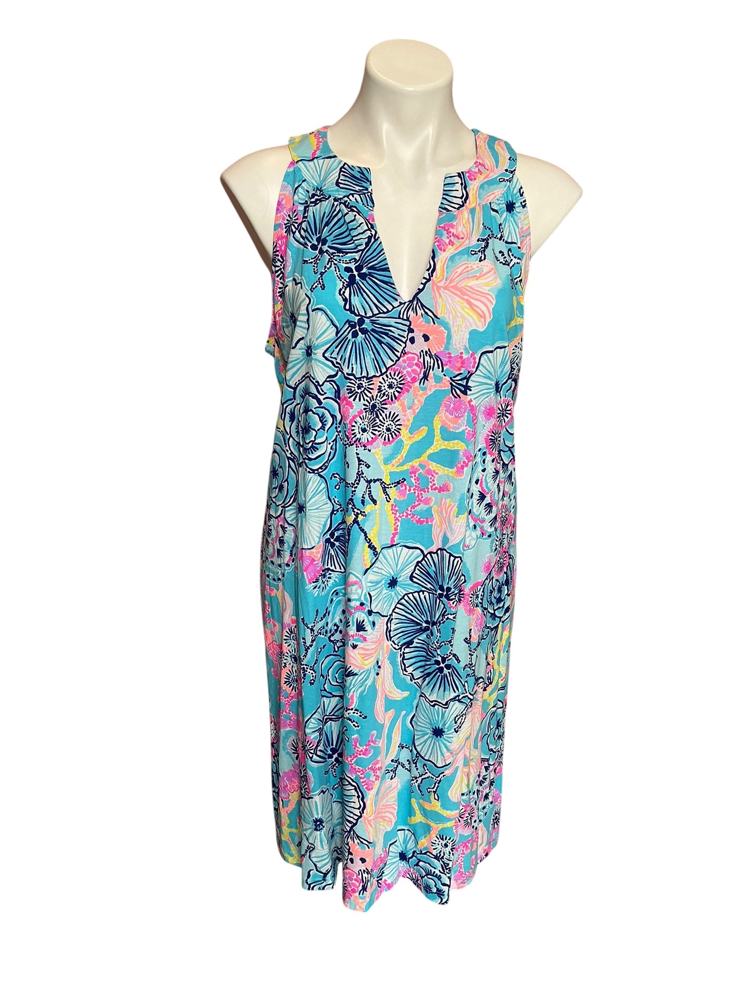 Lilly Pulitzer Ross Shift Dress Bali Blue Once Upon A Tide - Size L