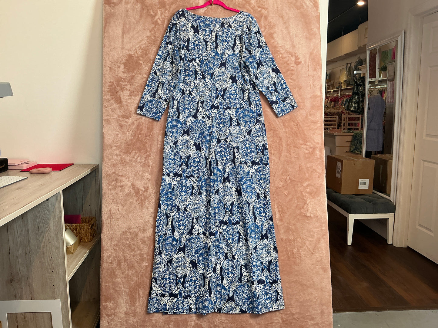 Lilly Pulitzer NWT Anissa Maxi Dress Deep Indigo Snap To It - Size XL