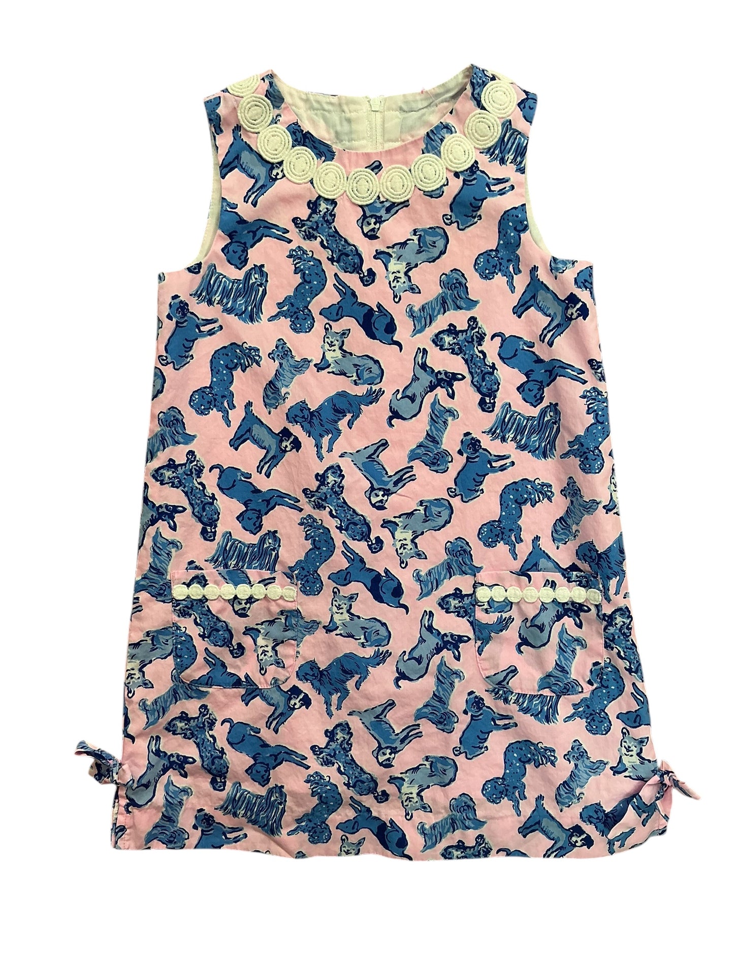 Lilly Pulitzer Kids Girls Little Lilly Classic Shift Dress Zanzibar Blue Ruff Night - Size 6