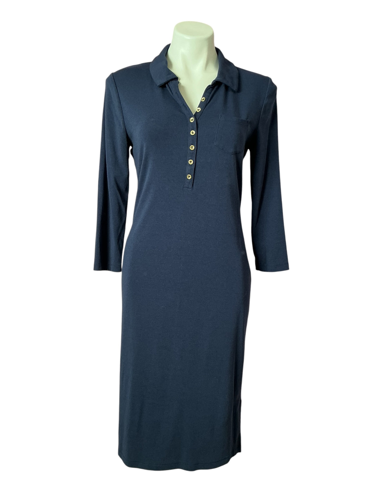 Lilly Pulitzer Reema 3/4 Sleeve Polo Dress True Navy - Size M