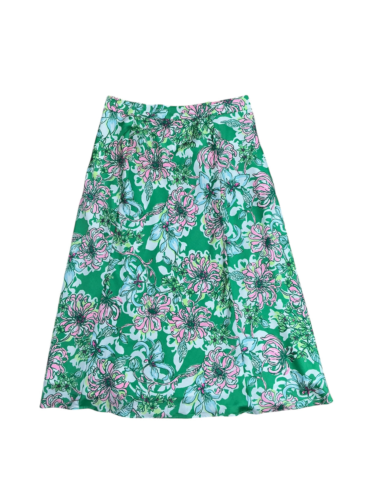 Lilly Pulitzer Rennox Midi Skirt Spearmint Blossom Views - Size 8