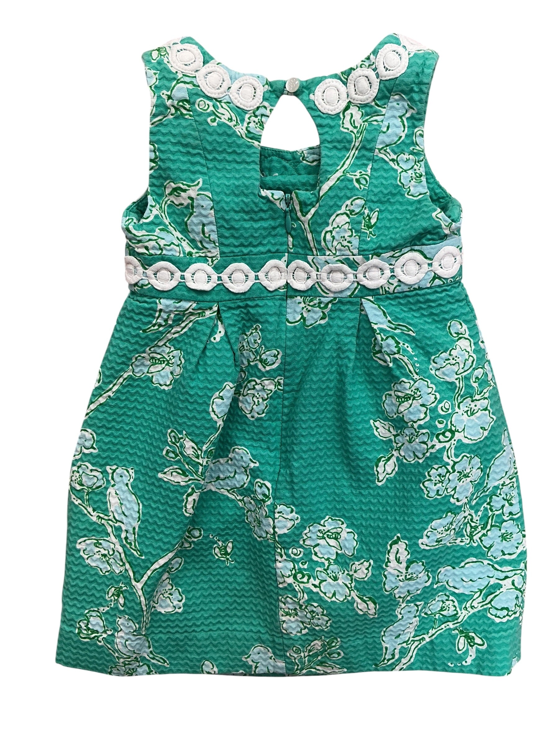 Lilly Pulitzer Kids Girls Shift Dress Lagoon Green Birds And The Bees - Size 4