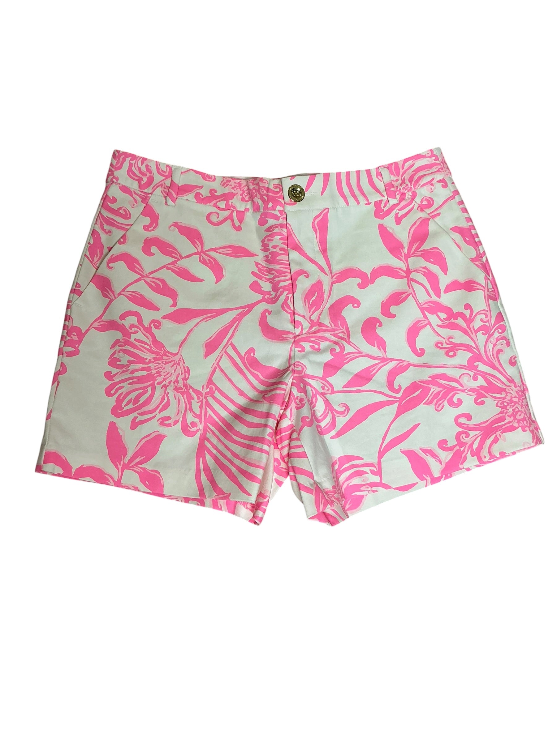 Lilly Pulitzer NWT Gretchen High Rise 5” Rousseau Pink Glisten In The Sun - Size 8