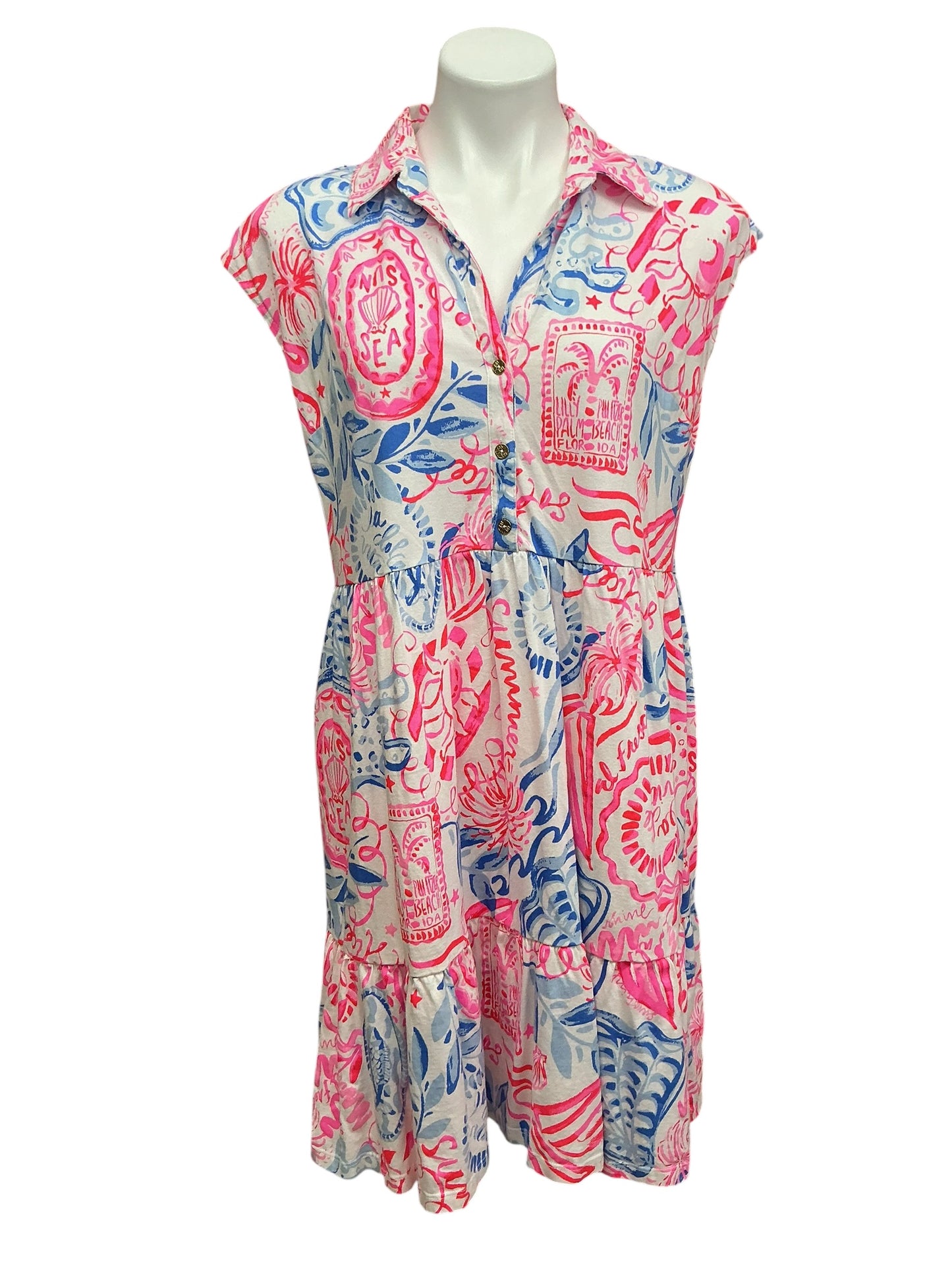 Lilly Pulitzer Arley Dress Resort White Sun Sea Sand - Size M