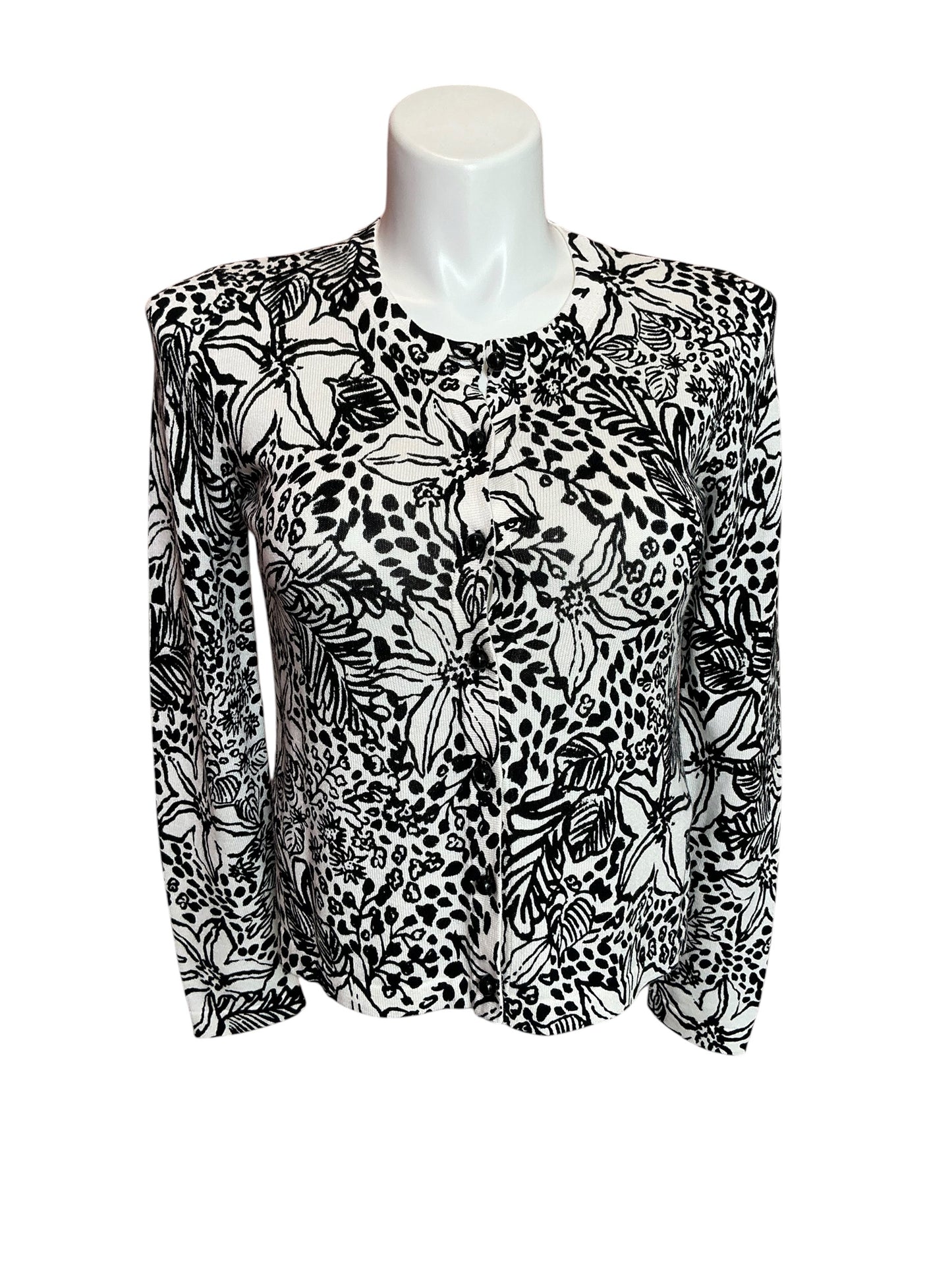 Lilly Pulitzer Fairley Cardigan Onyx Lots To Spot - Size S