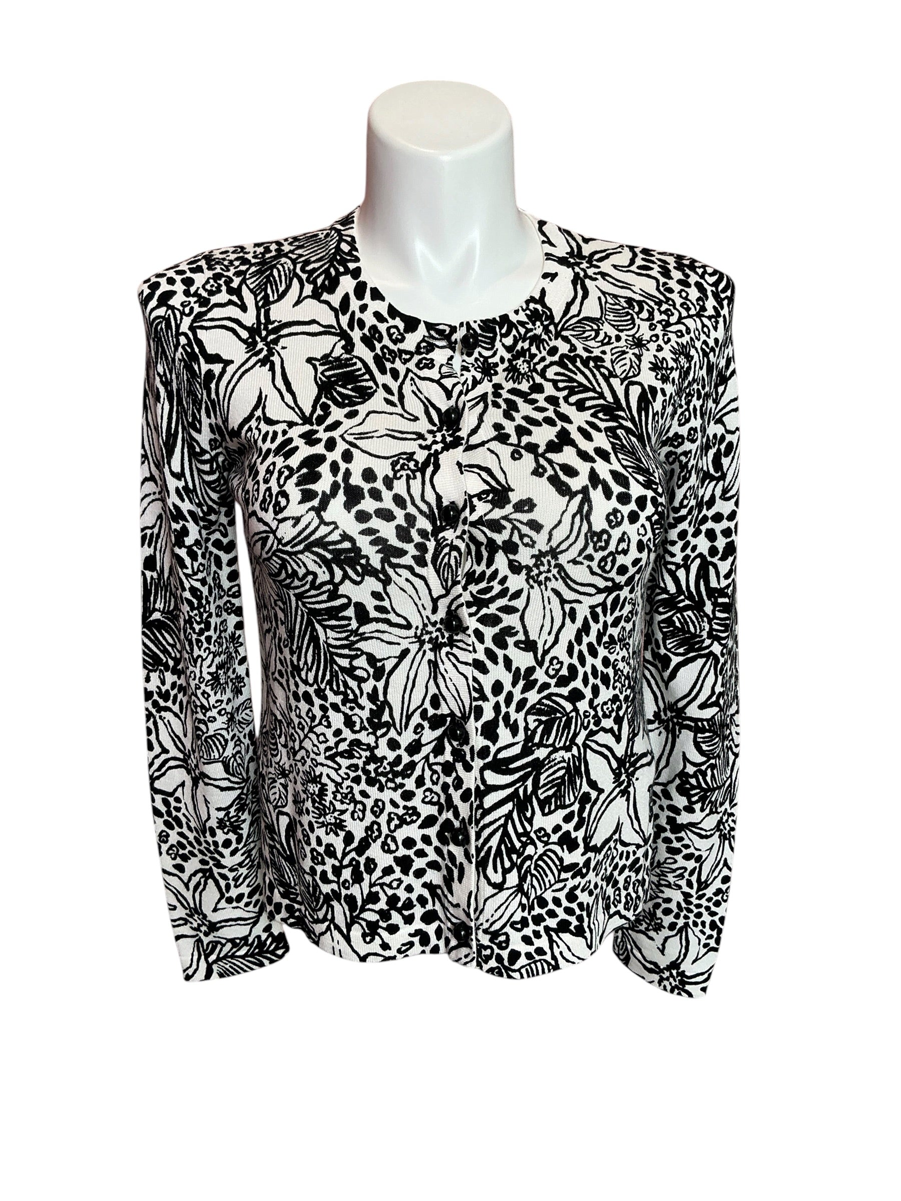 Lilly Pulitzer Fairley Cardigan Onyx Lots To Spot - Size S