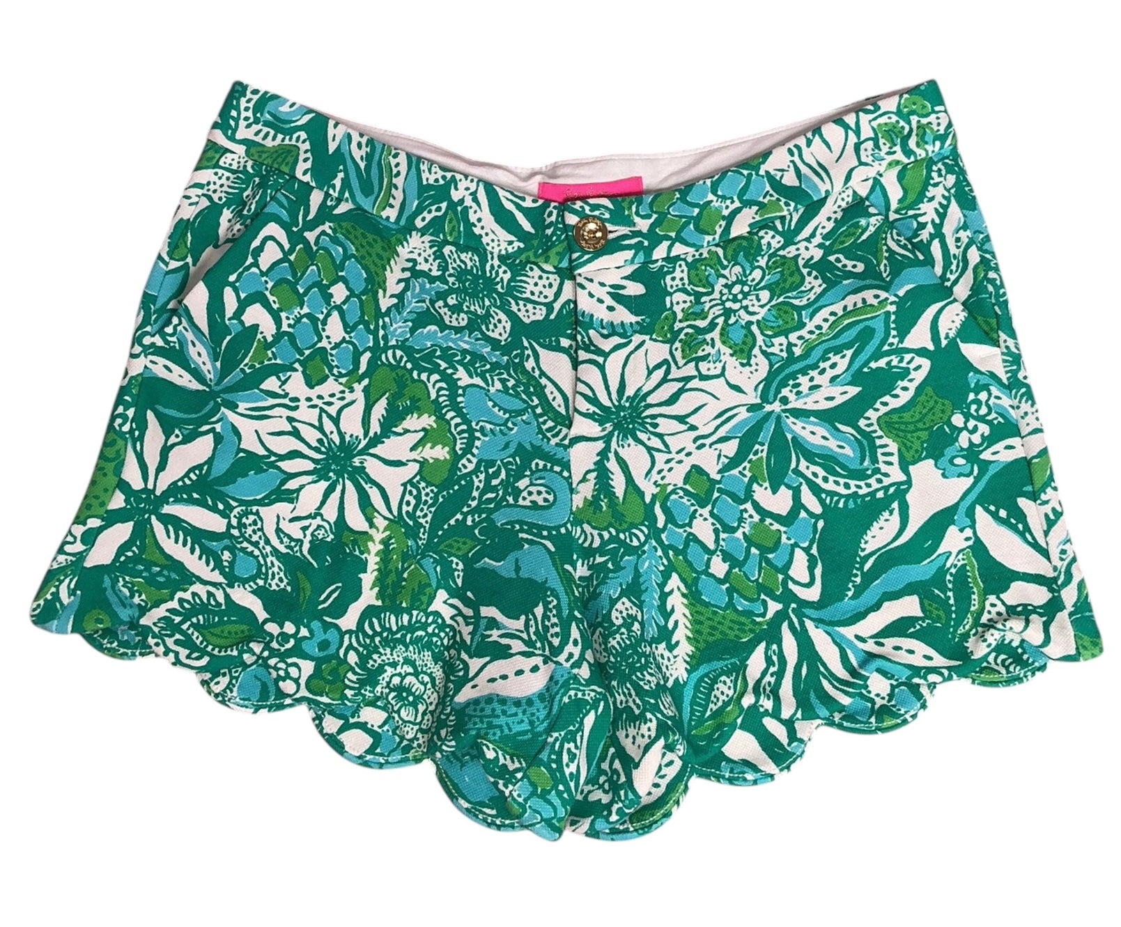 Lilly Pulitzer Buttercup Short Botanical Green Safari Sangria - Size 8