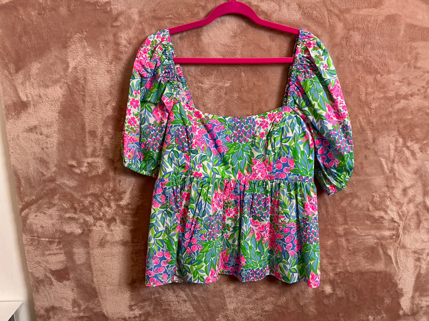 Lilly Pulitzer Top NWT - Kay Short Sleeve Cotton Top - Multi - A Cherry On Top - Size 16