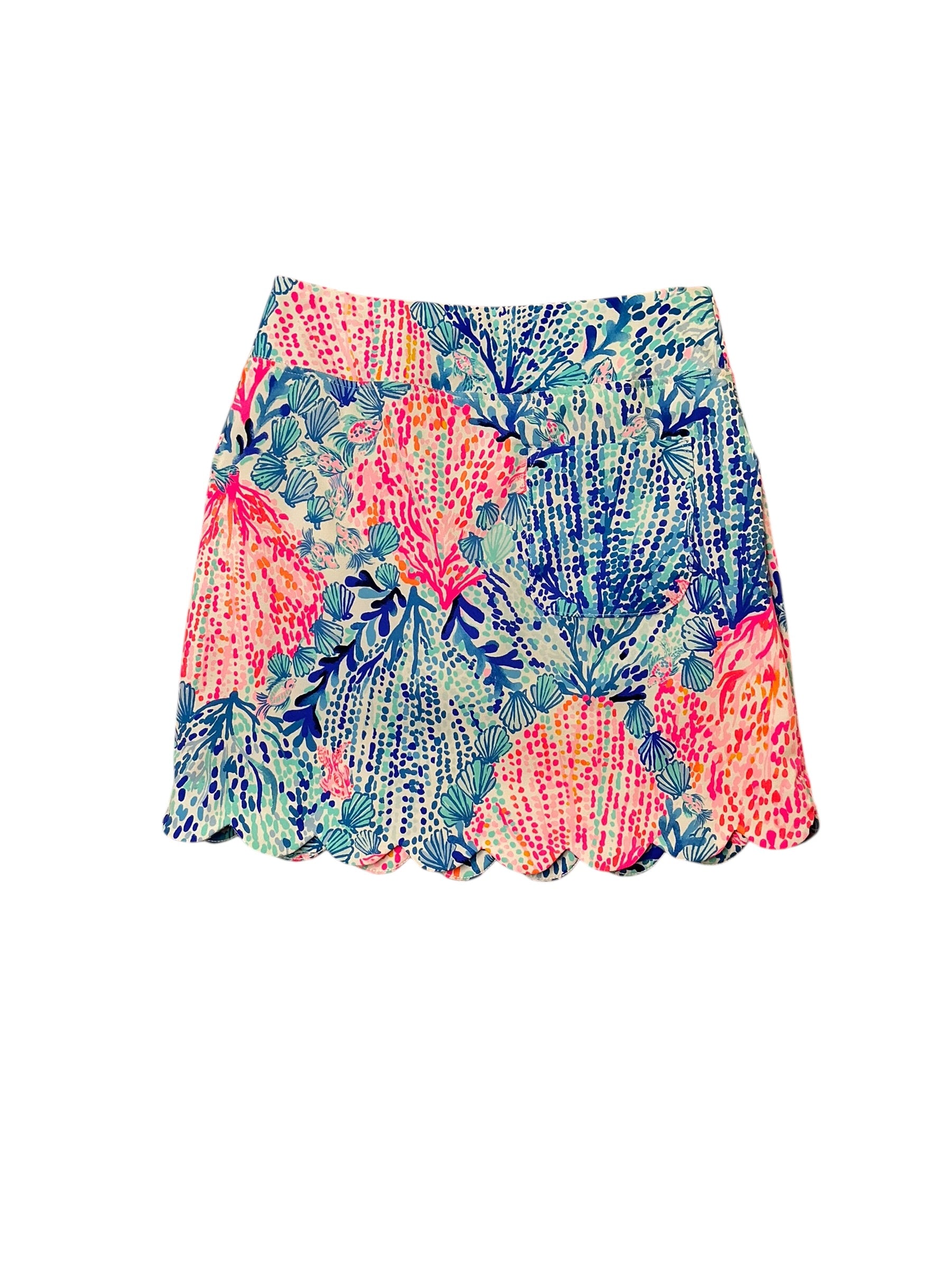 Lilly Pulitzer Monica Scallop Skort UPF 50+ - Resort White Sway With Me Golf - Size 0