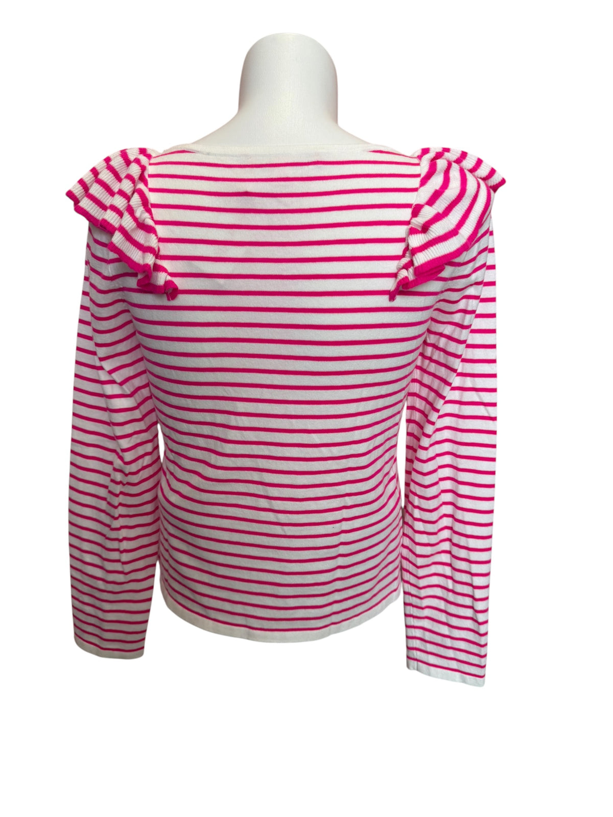 Lilly Pulitzer Ruth Sweater Pink Tango Beach Stripe - Size L