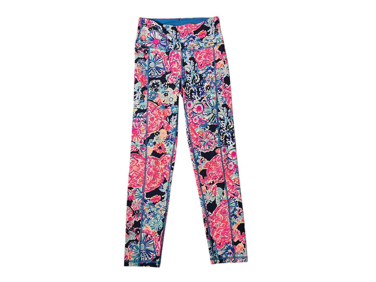 Lilly Pulitzer Luxletic Weekender High-Rise Midi Crop Leggings In Turtle Amazement - Size XS