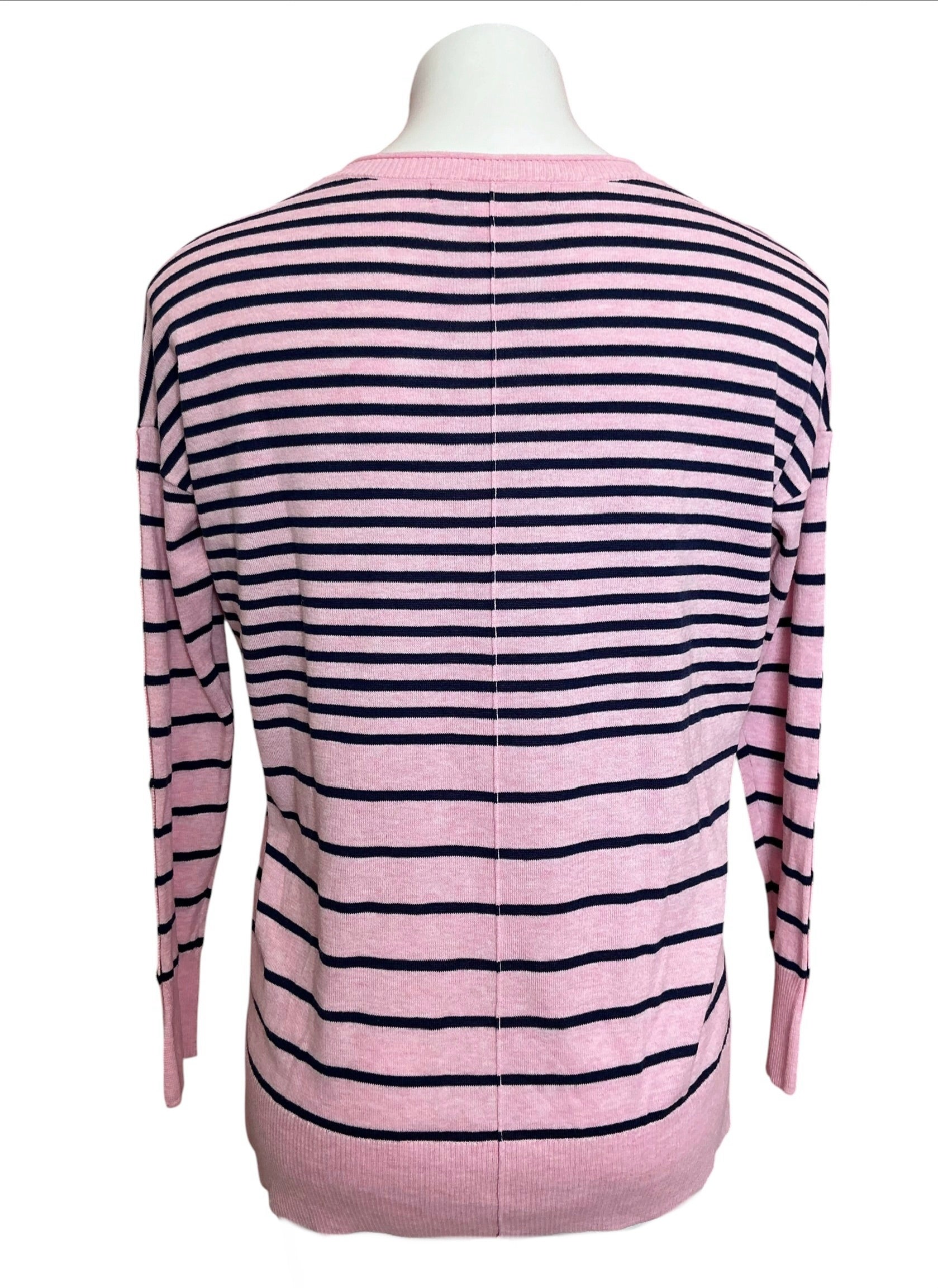 Lilly Pulitzer Melenie Sweater Heathered Pink Tropics Tint Amore Stripe - Size XS