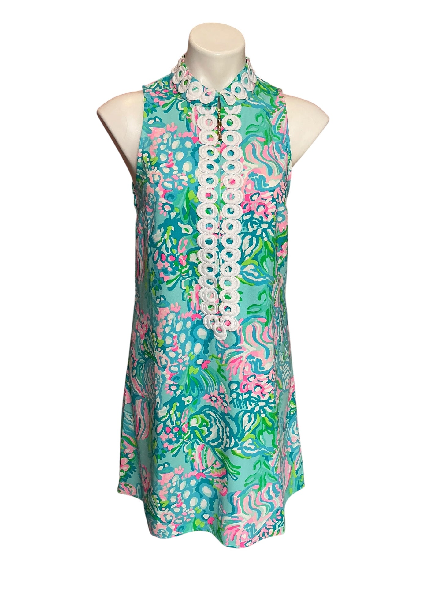 Lilly Pulitzer Jane Shift Dress Aqua La Vista - Size 2