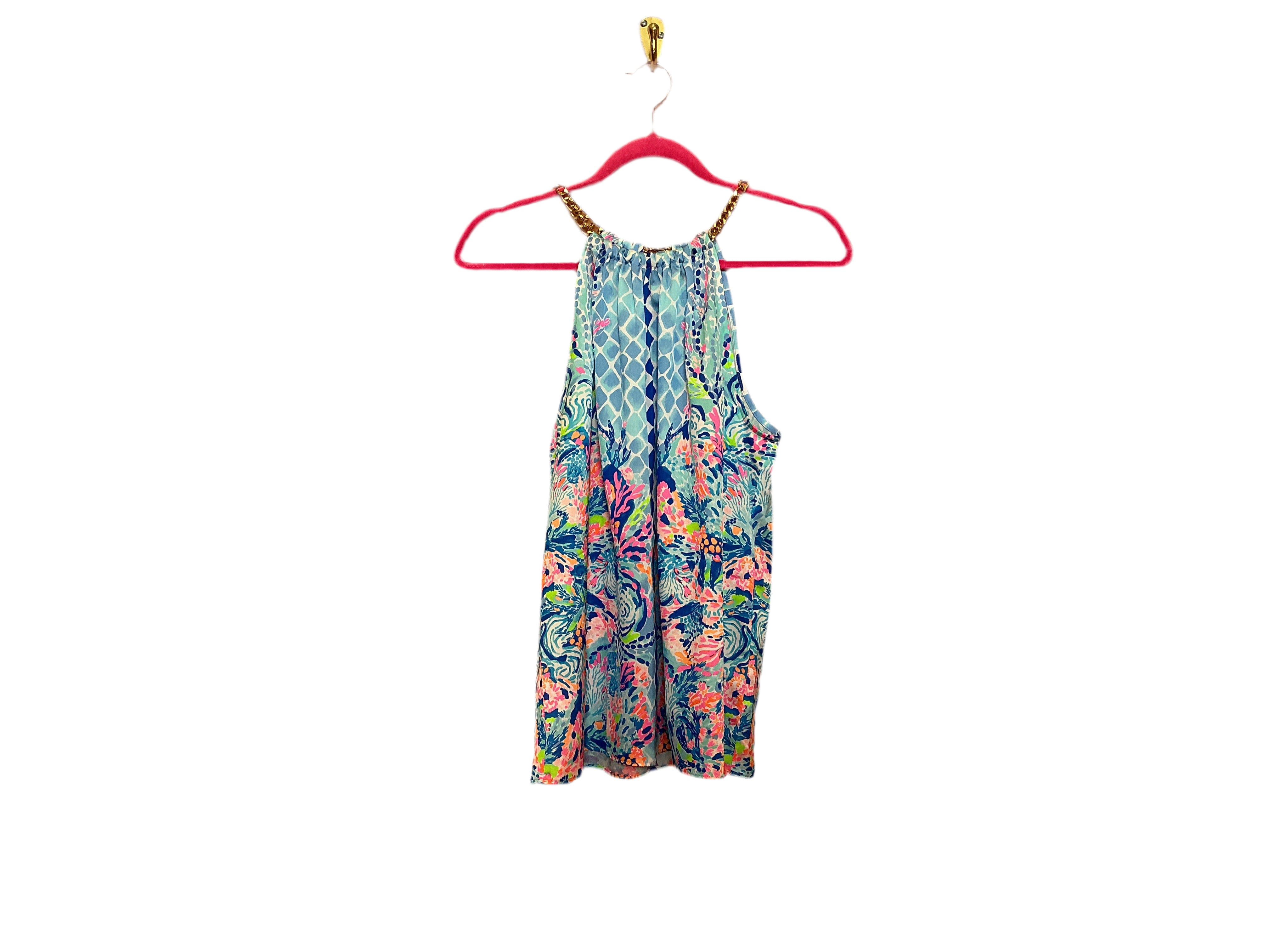 Lilly Pulitzer NWT Isa Halter Top Hidden Treasure Engine - Size M