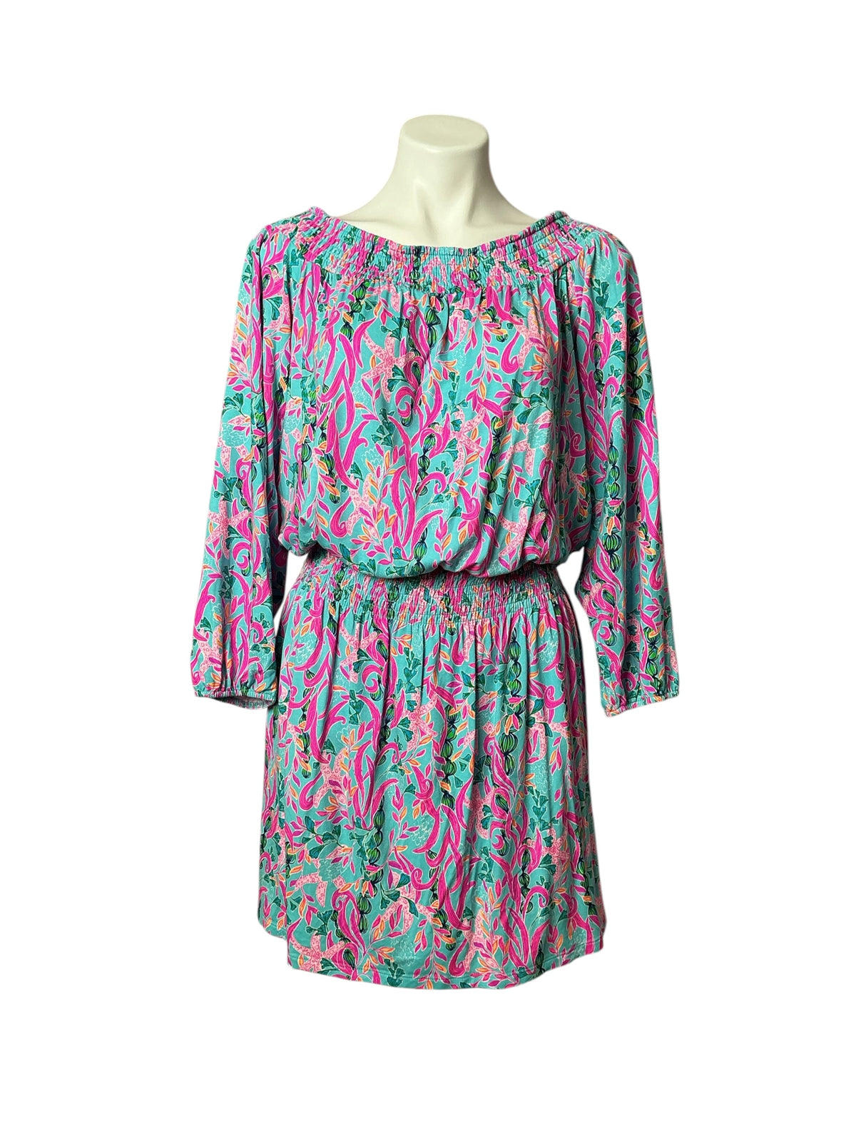 Lilly Pulitzer Cyla Off The Shoulder Romper Multi Seedweed Samba - Size L