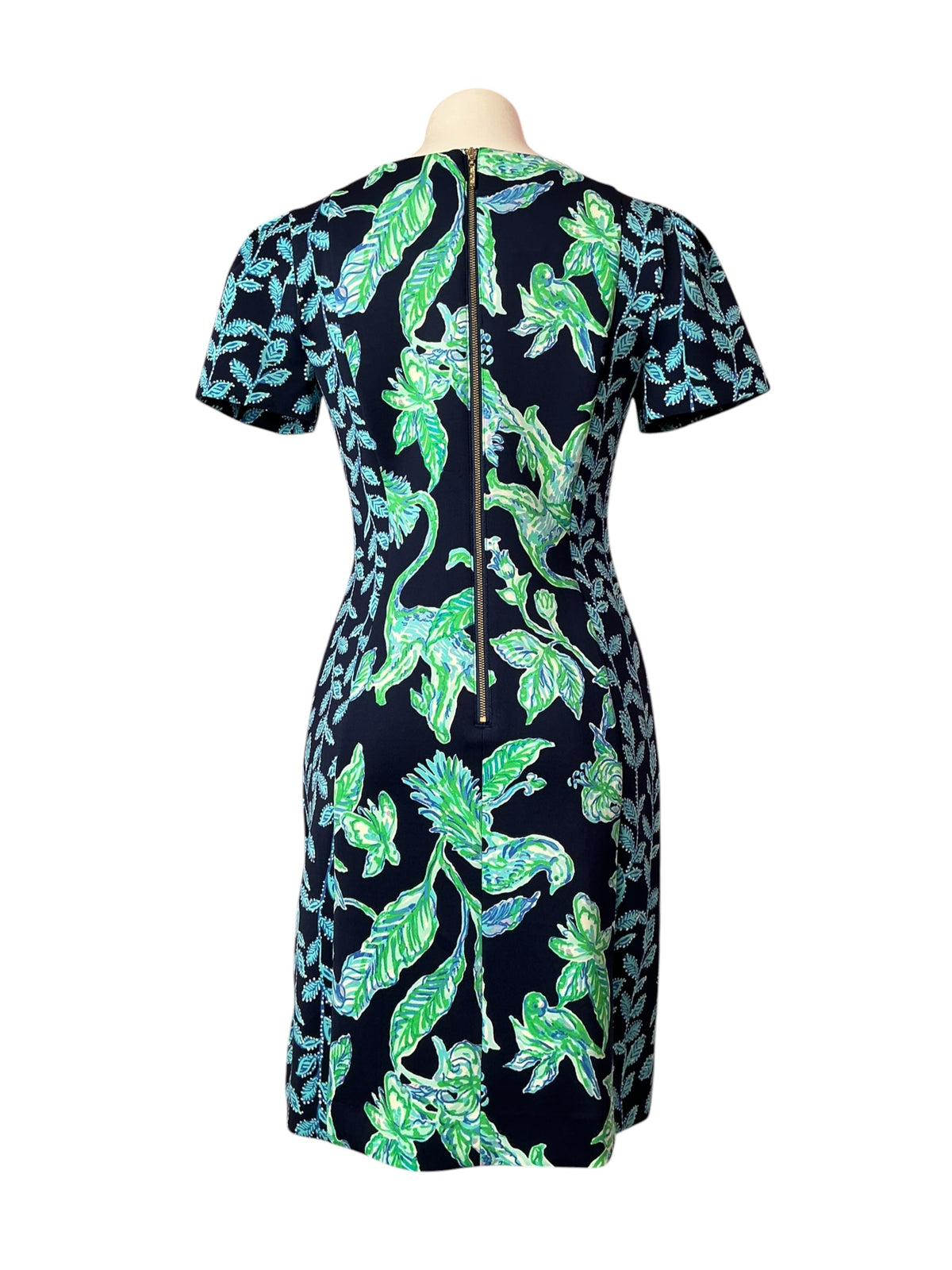 Lilly Pulitzer Lelicia Dress Sweet Parakeet High Tide Navy - Size 8